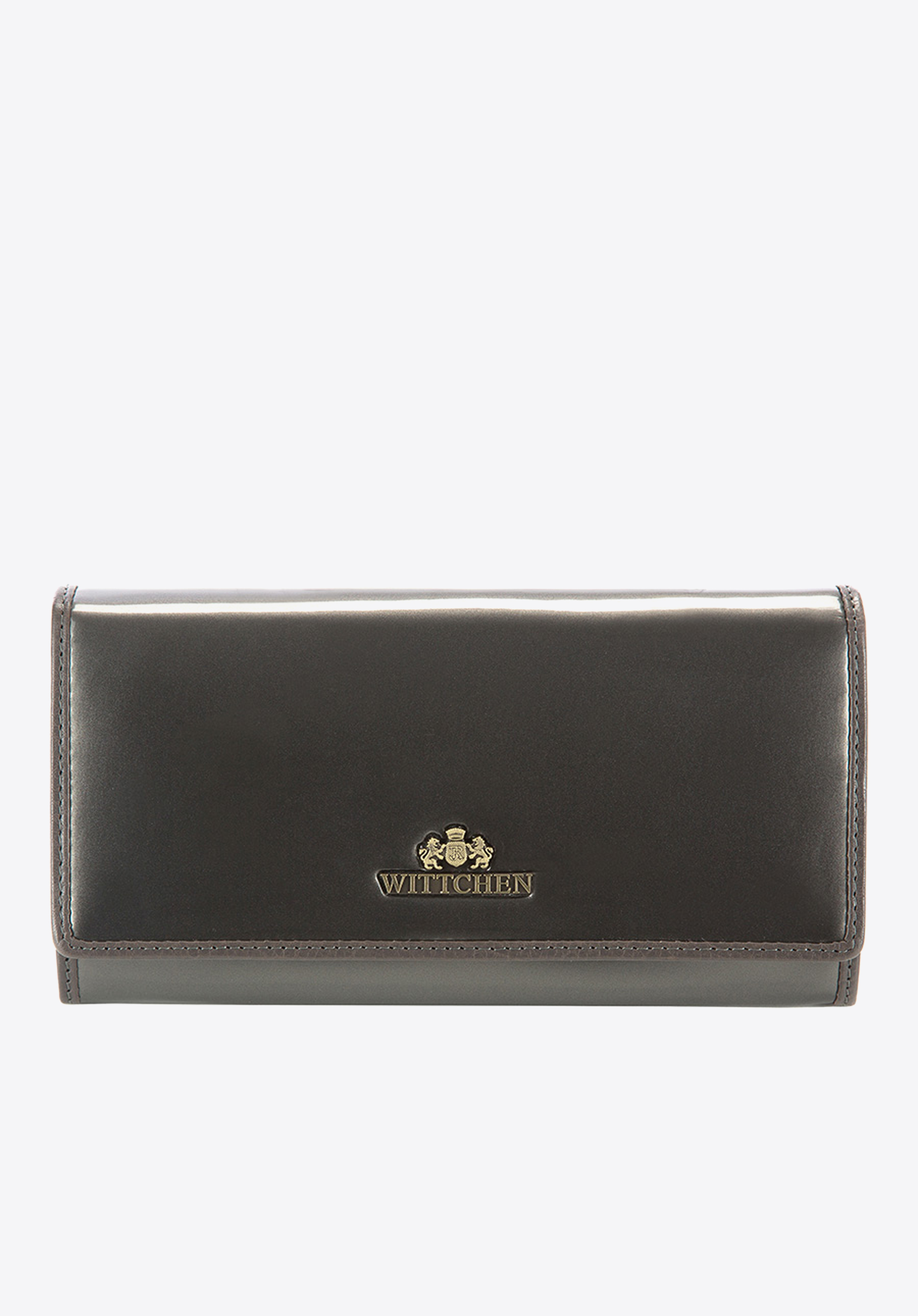 Damski portfel ze skóry lakierowany duży