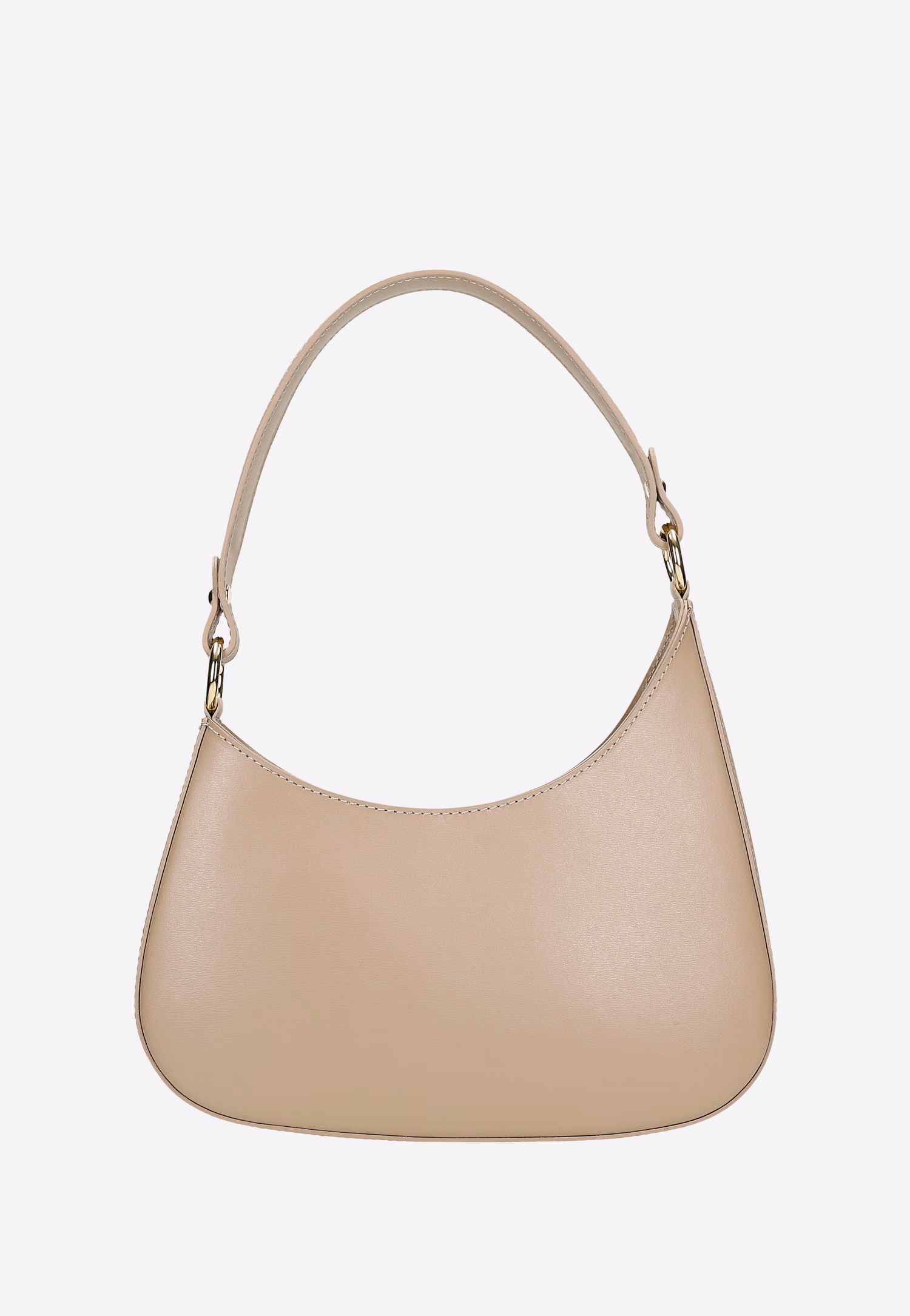 Brązowa skórzana asymetryczna torebka typu bagietka