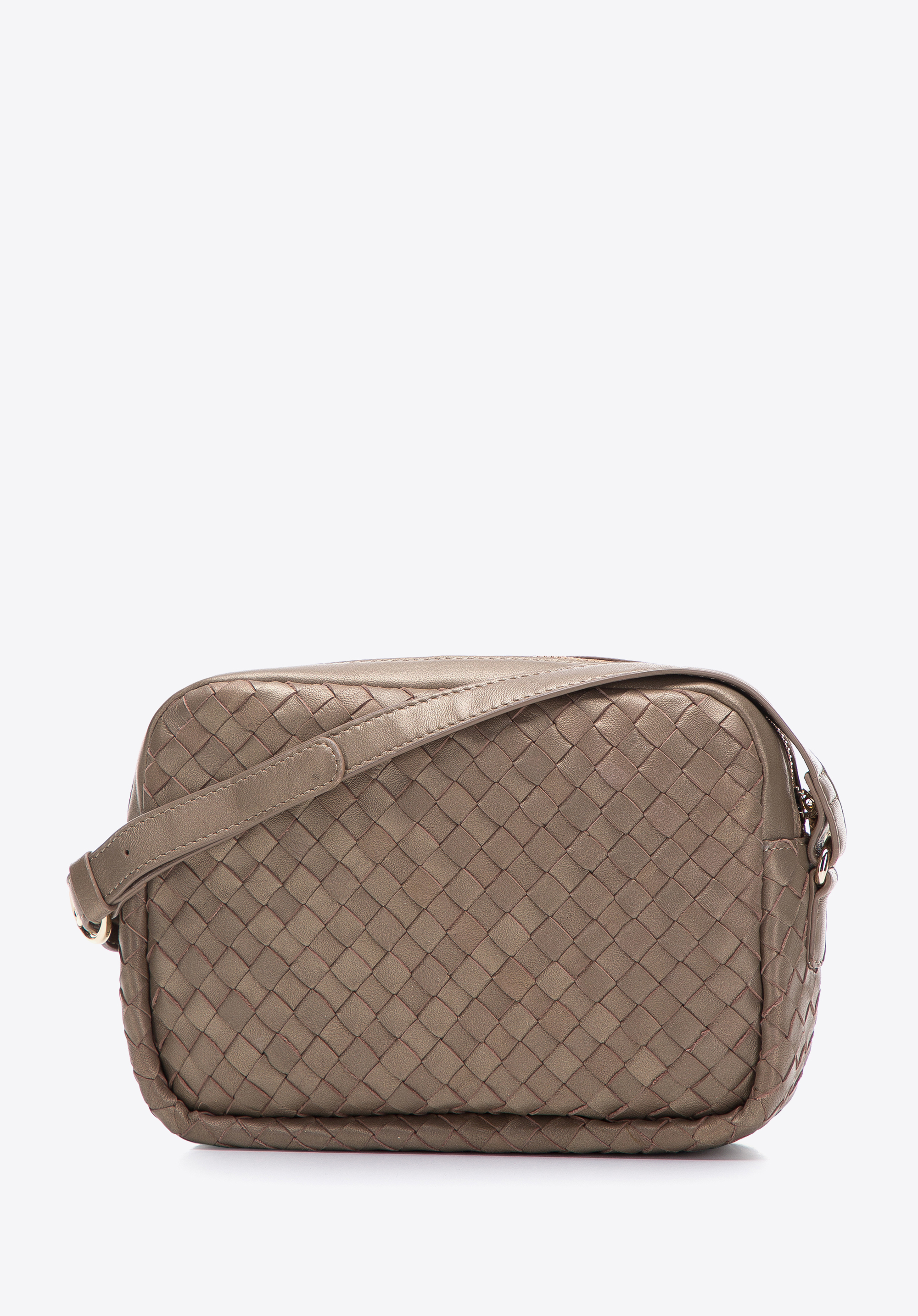 Damska listonoszka ze skórzanej plecionki mała