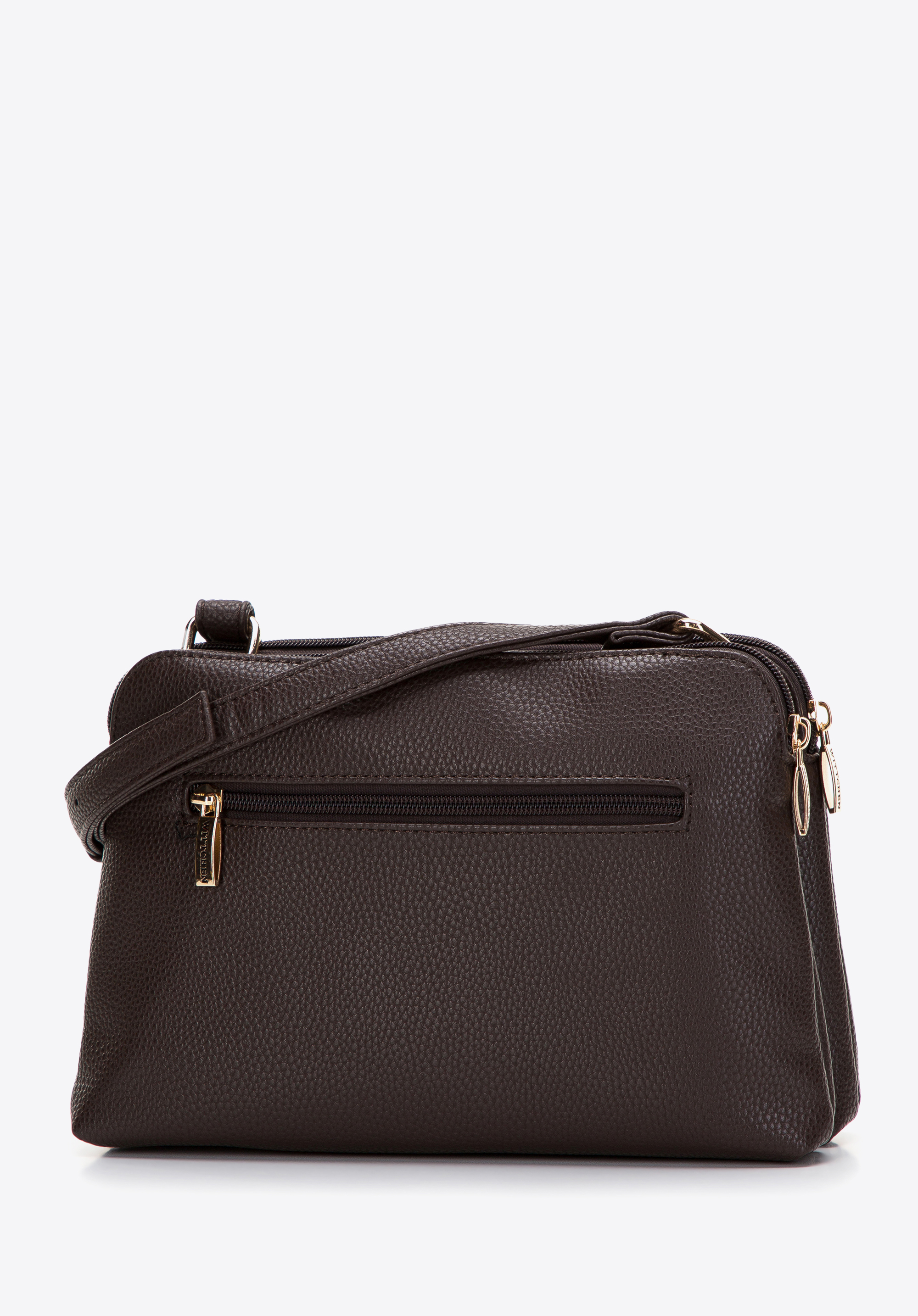 Damska listonoszka z ekoskóry dwukomorowa z ozdobnymi patkami