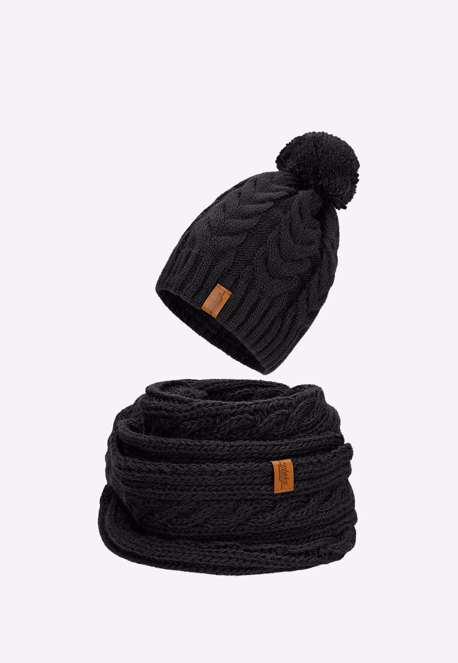 RELAKS ciepły zimowy zestaw czapka + komin