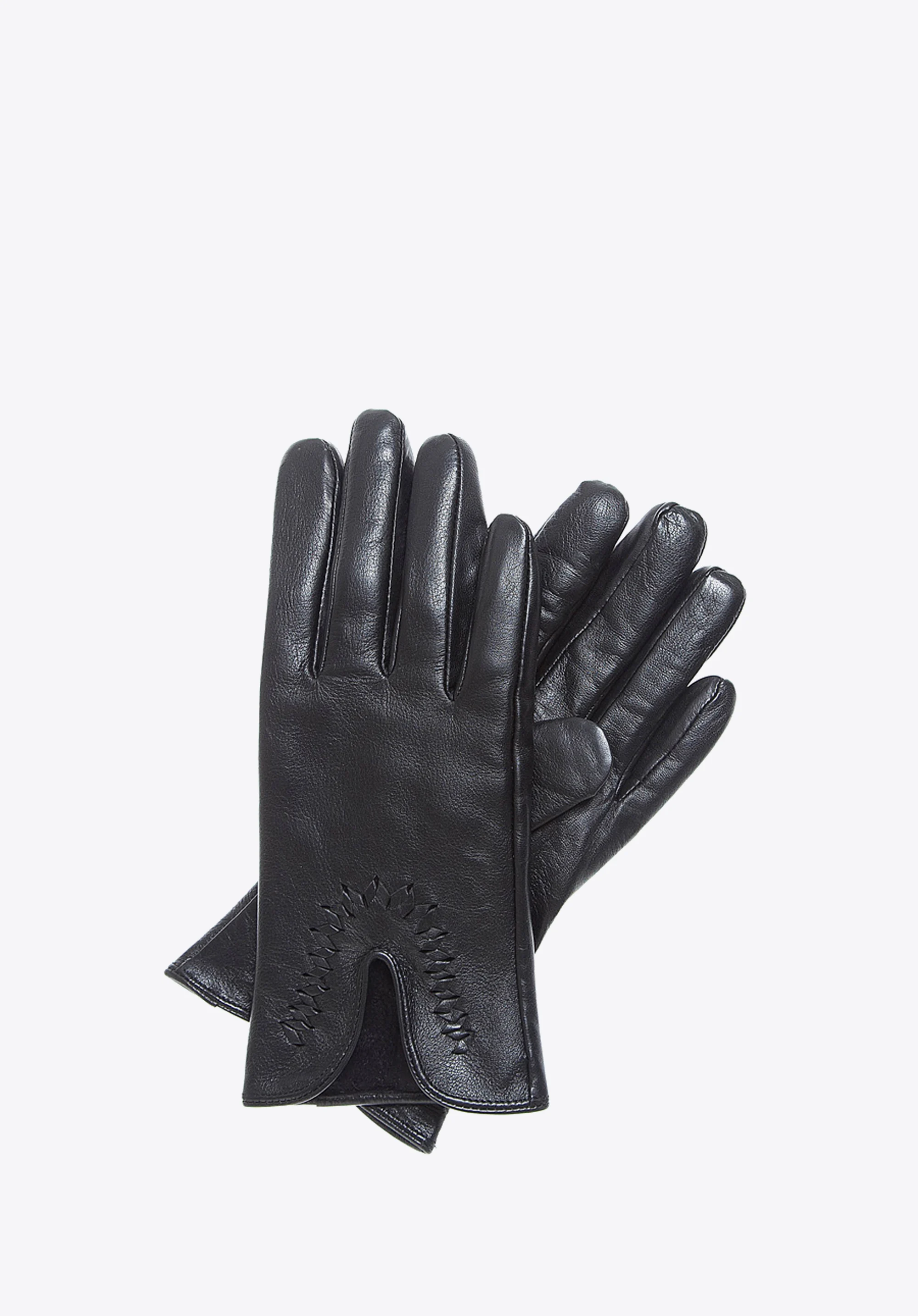 Damskie rękawiczki skórzane z wcięciem