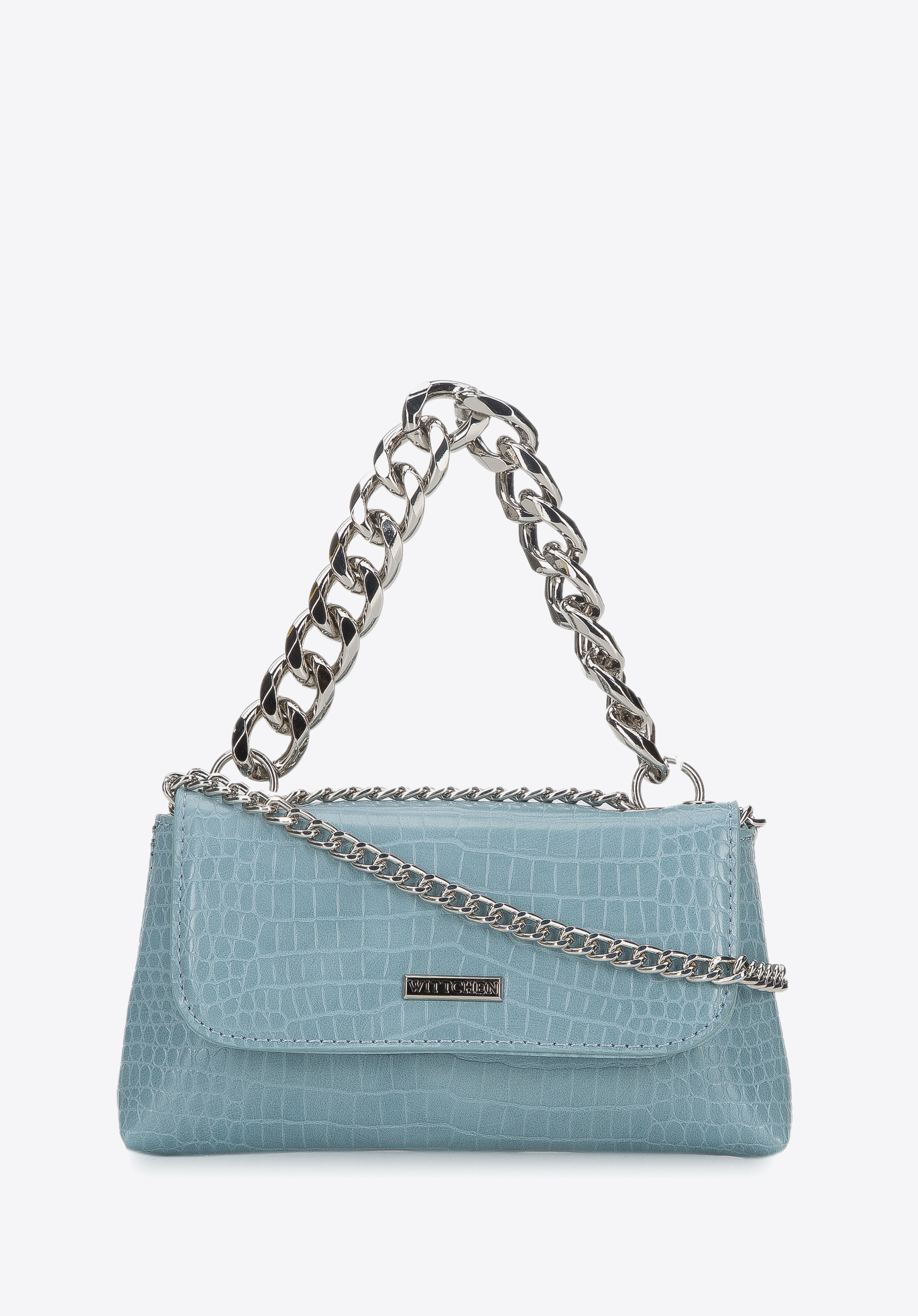 Minitorebka z ekoskóry croco z dwoma łańcuchami