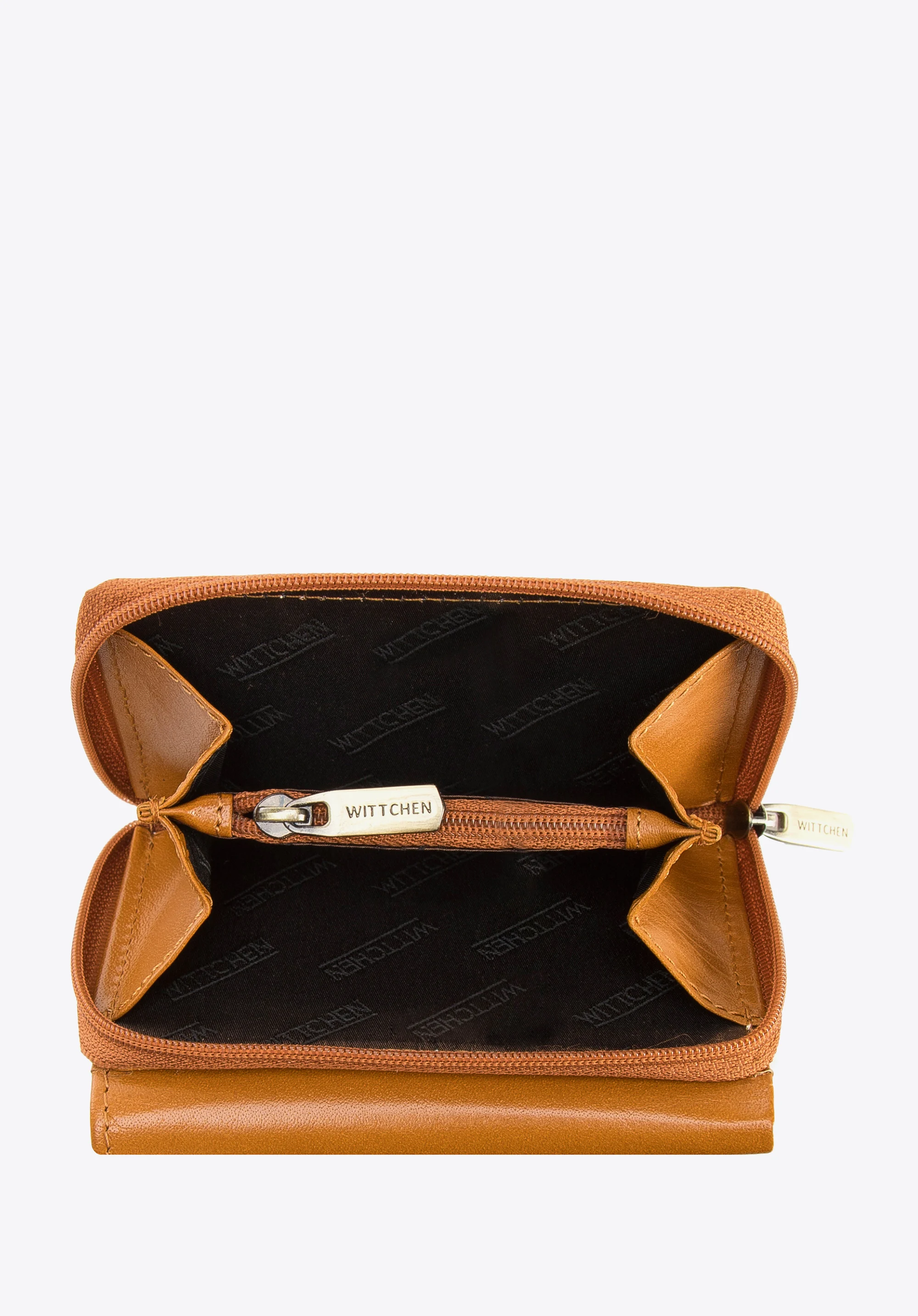 Damski portfel z gładkiej skóry dwustronny mały