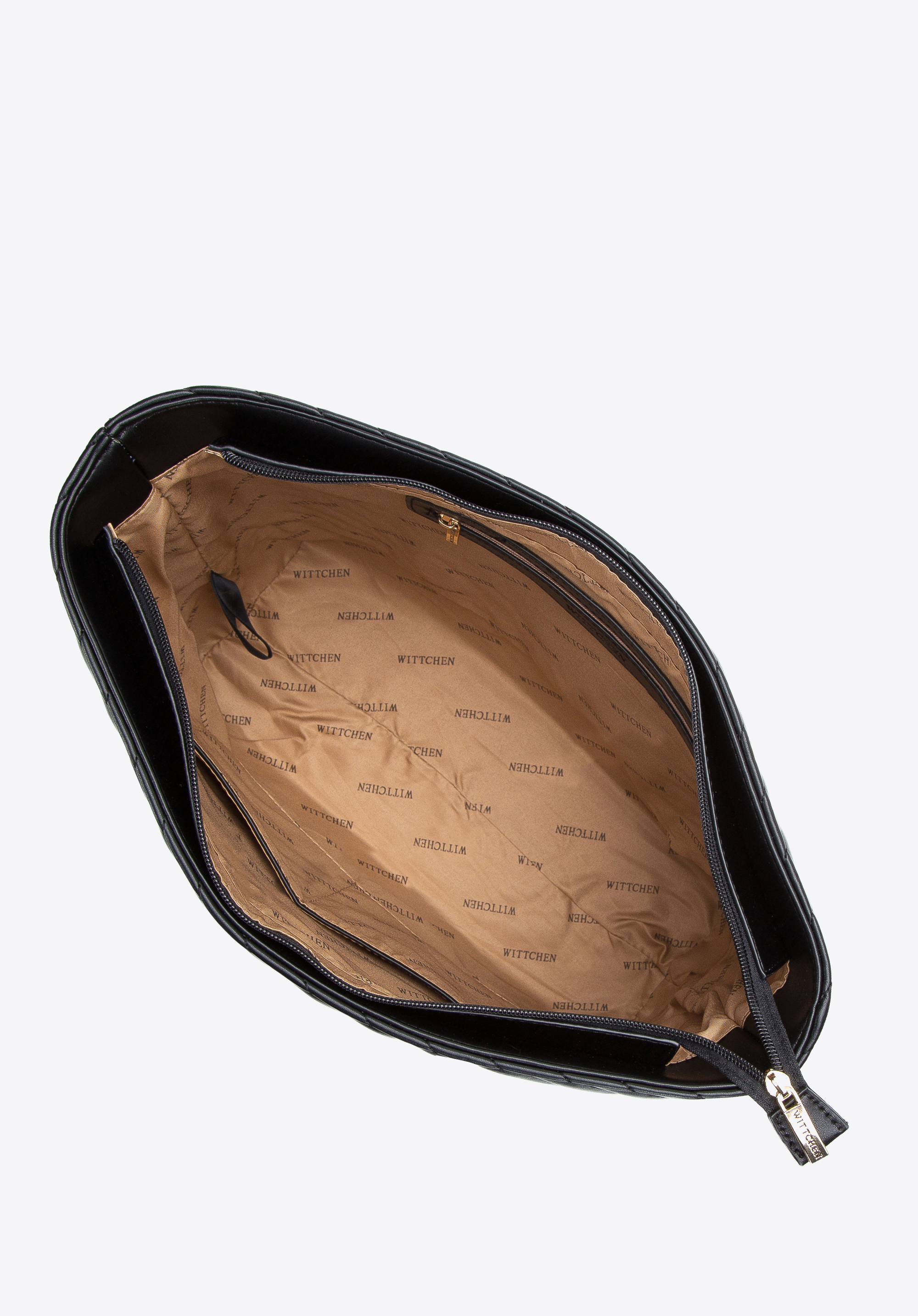 Torebka shopperka z ekoskóry pikowana na łańcuszku