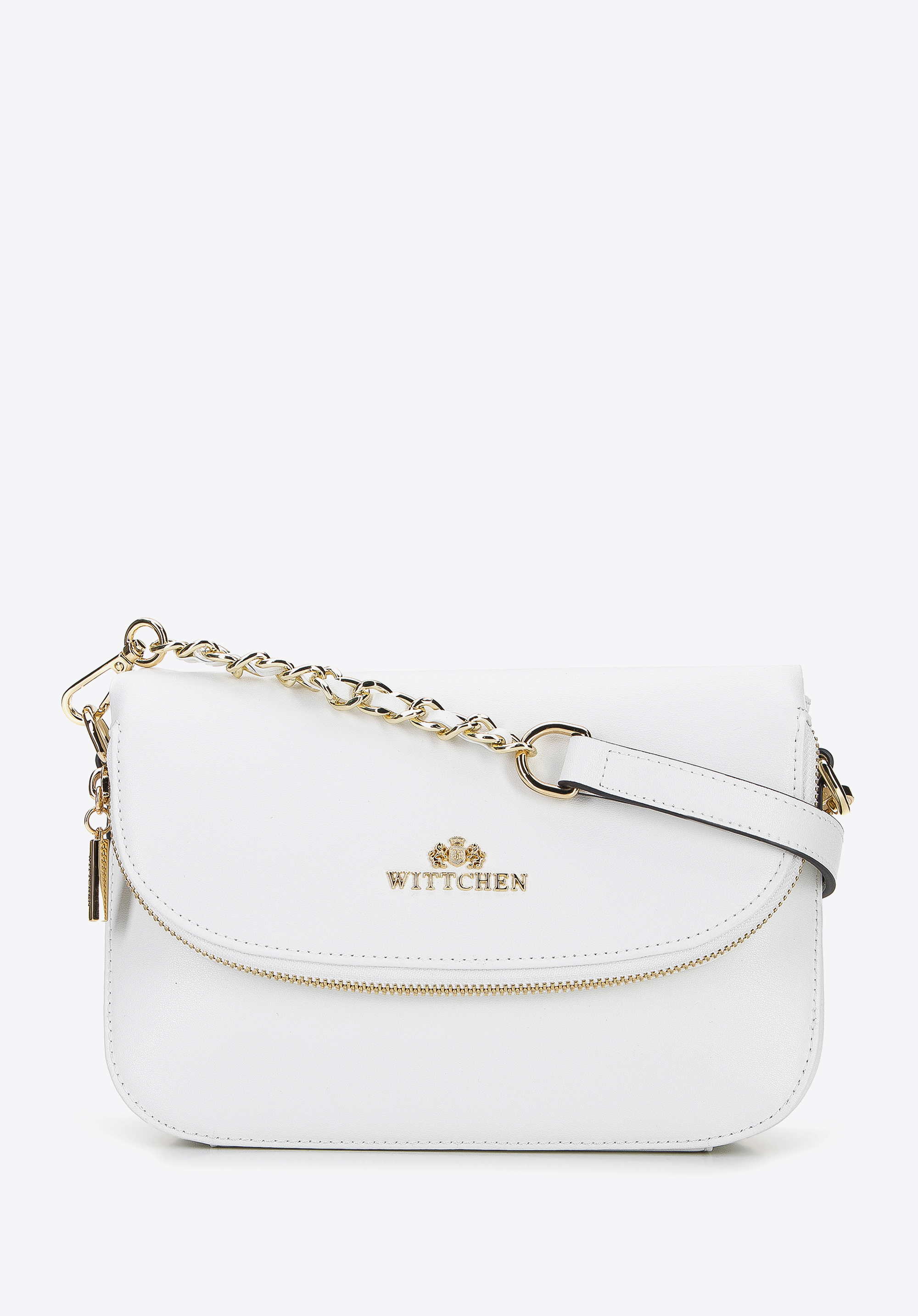 Damska listonoszka skórzana z kieszenią w klapie mała