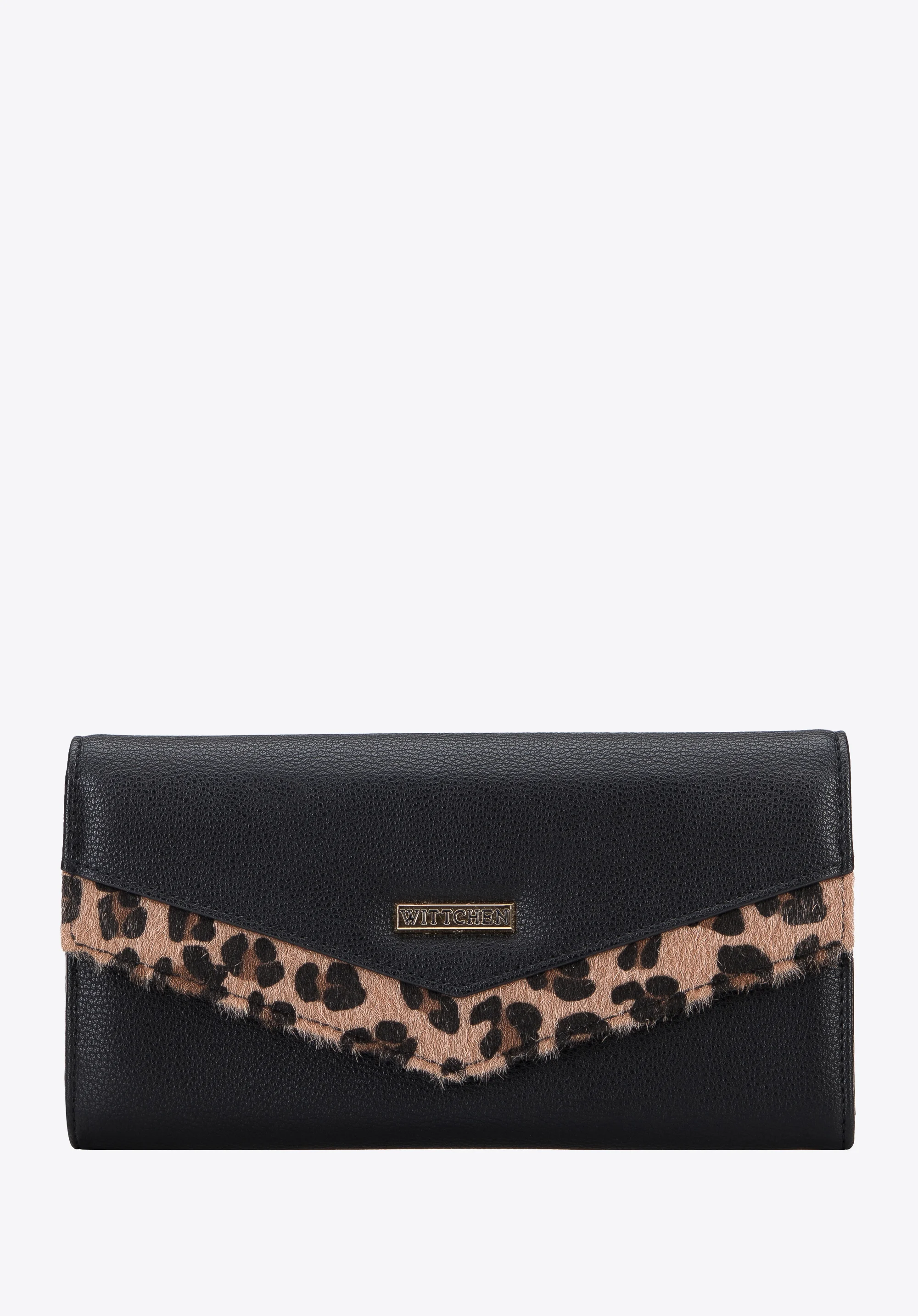 Damski portfel z ekoskóry z trójkątną klapą