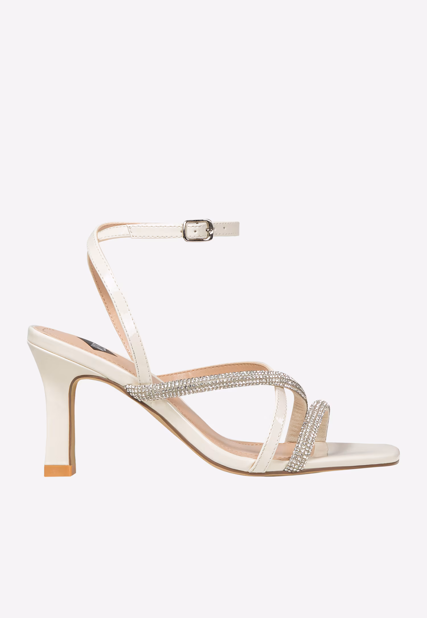 WJS beżowe sandały damskie z kryształkami