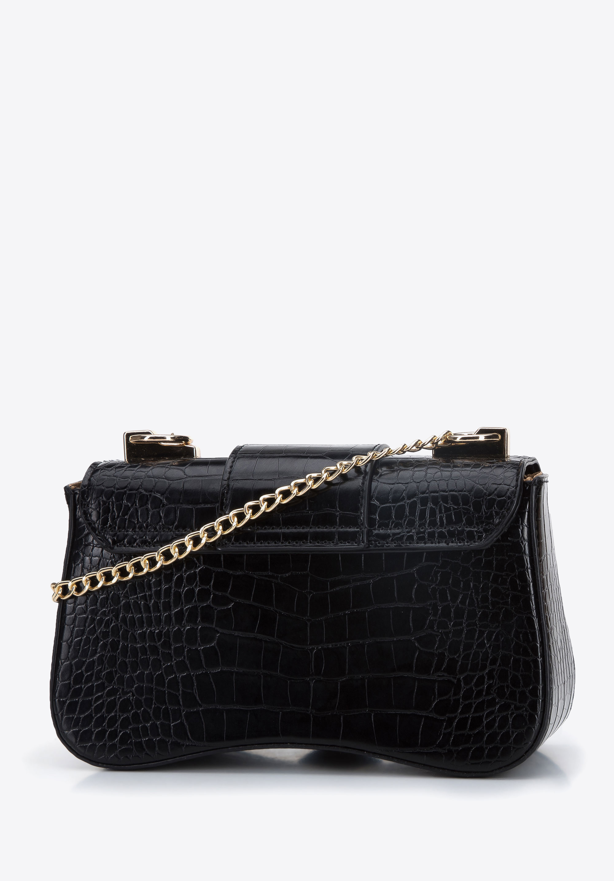 Damska listonoszka z ekoskóry croco na łańcuszku