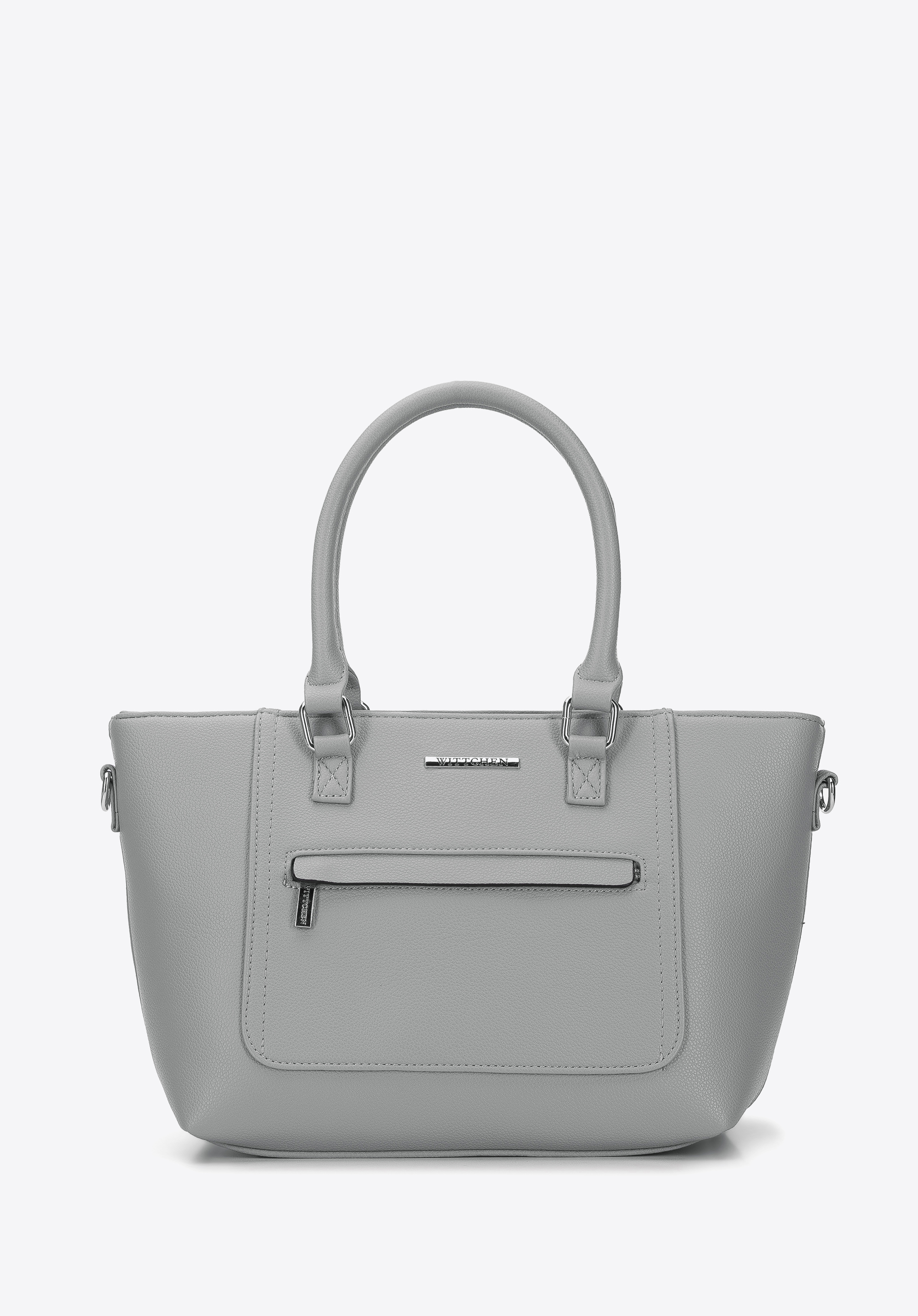 Torebka kuferek z płaską kieszenią z przodu