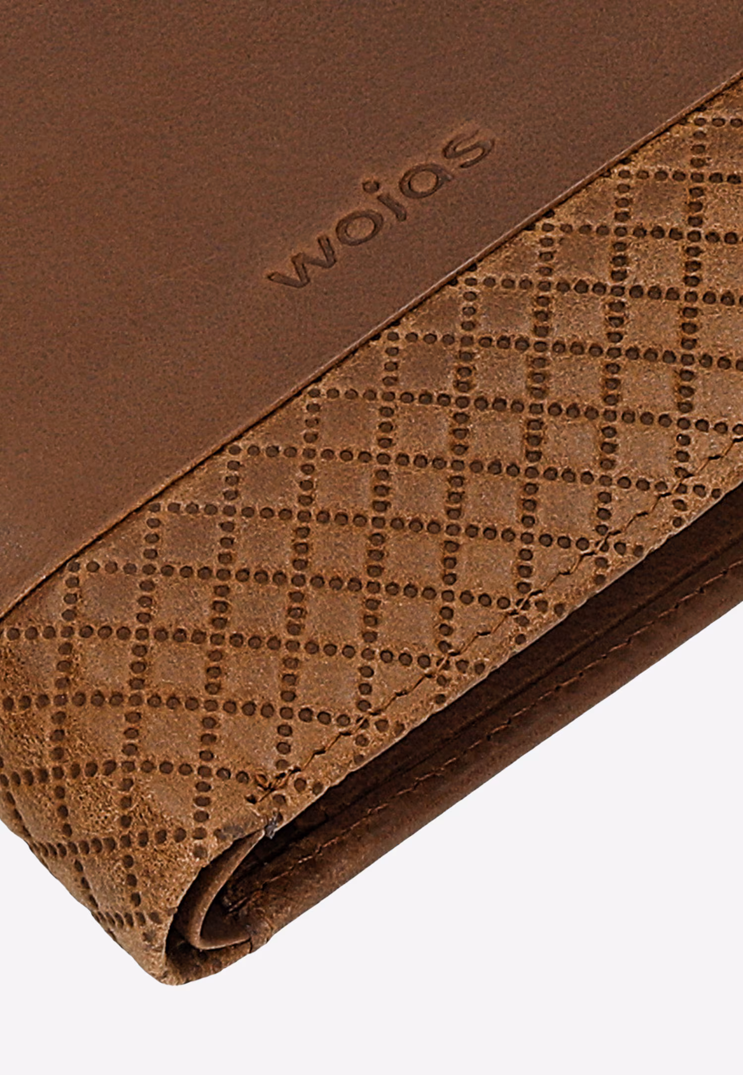 Brązowy skórzany portfel z pikowanym wzorem