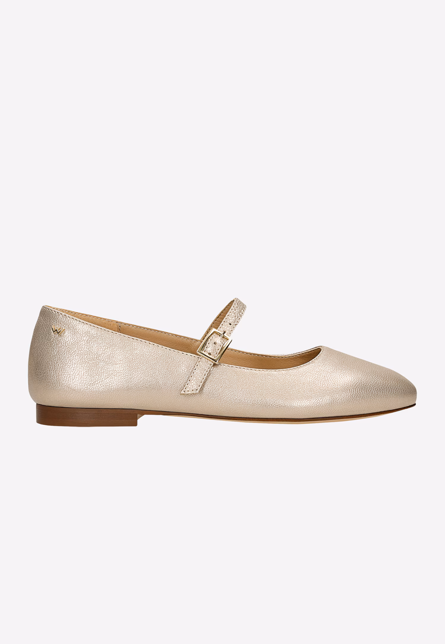 Bordowe lakierowane baleriny Mary Jane z paskiem na podbiciu