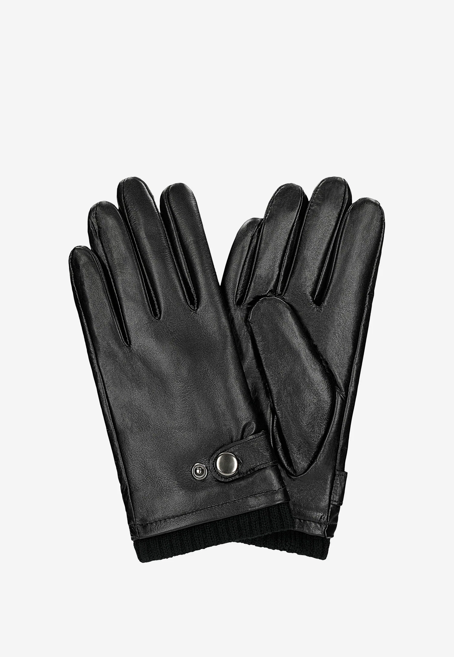 Czarne rękawiczki męskie skórzane z regulacją szerokości