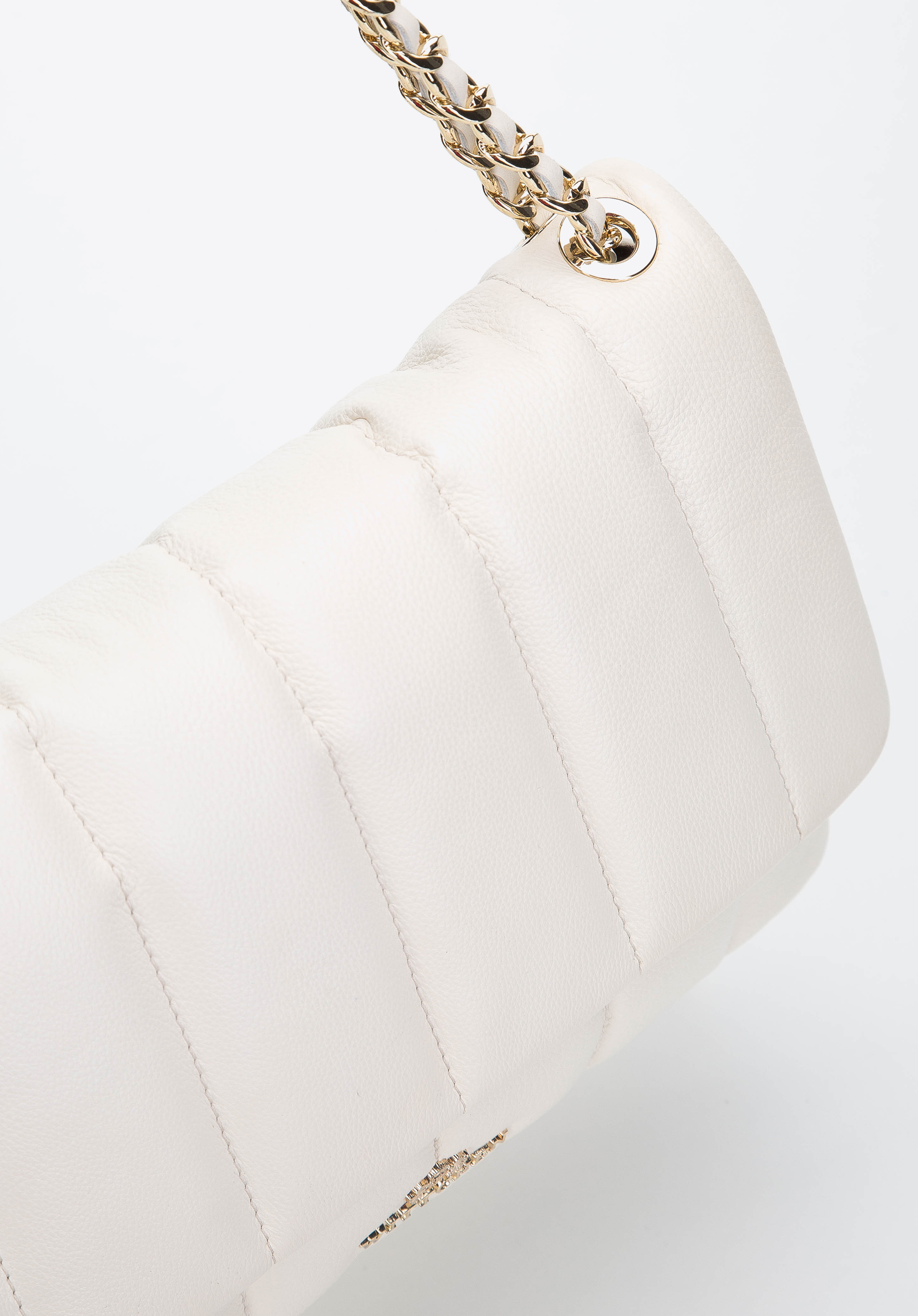 Damska torebka skórzana z szerokimi pikowaniami