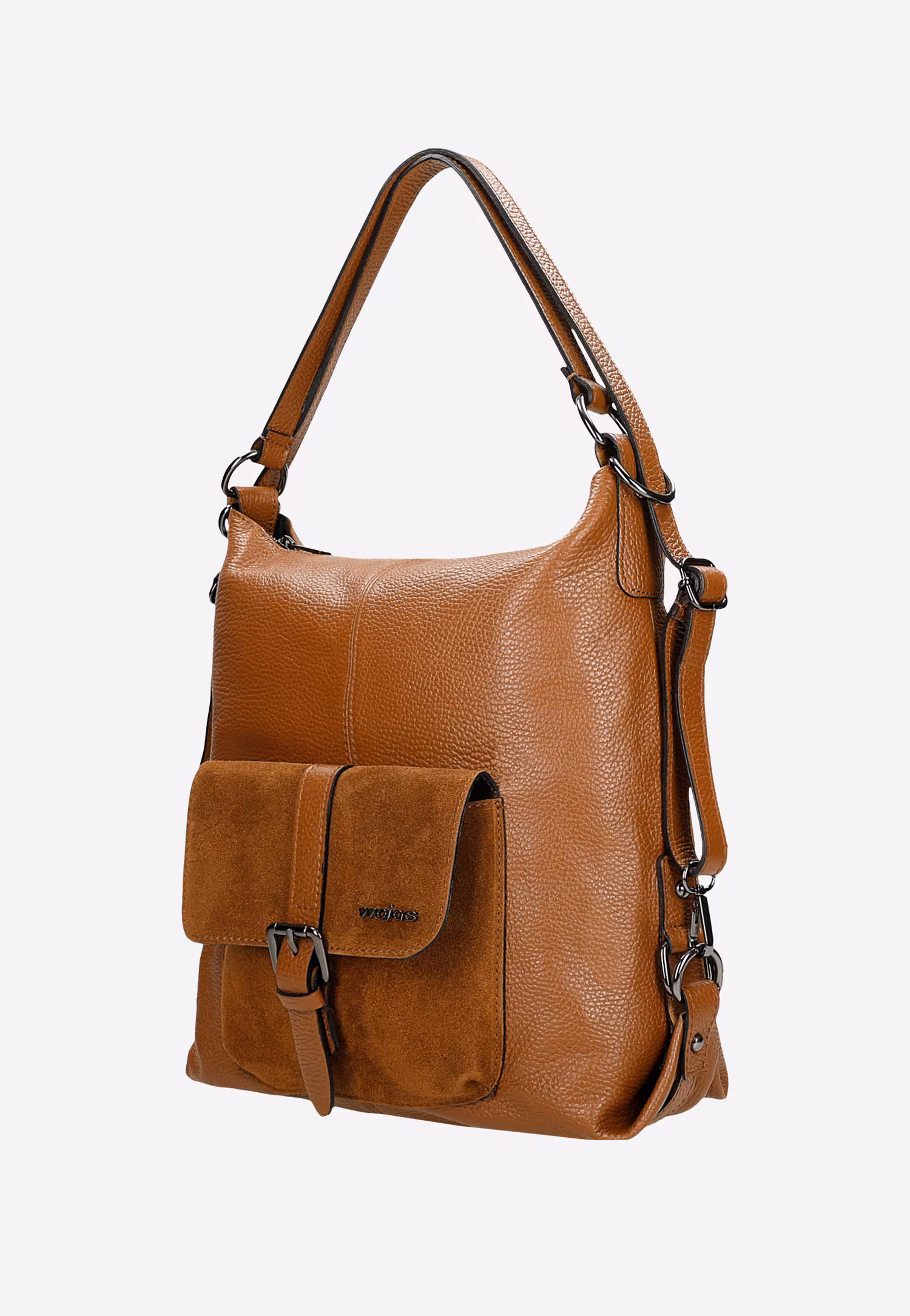 Beżowa skórzana torebka plecak 2w1