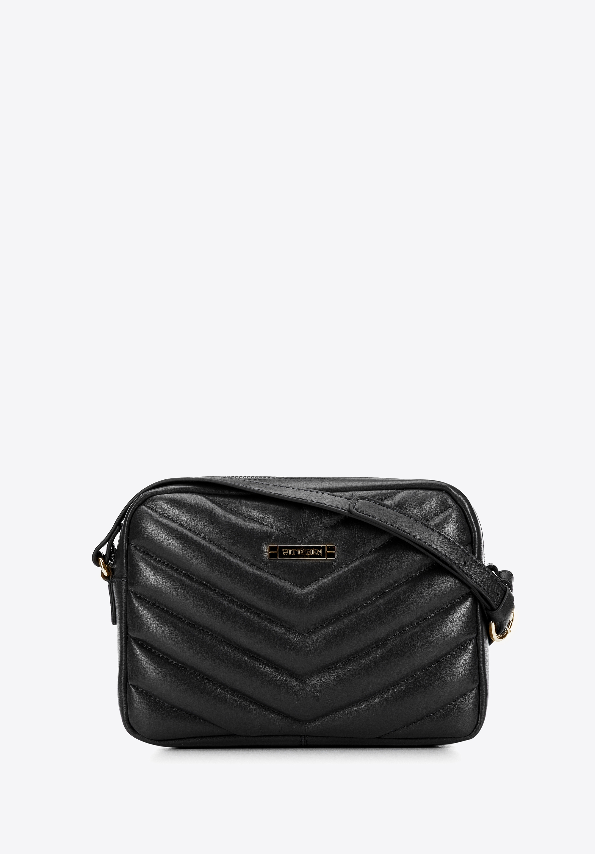 Damska listonoszka skórzana z ukośnym pikowaniem