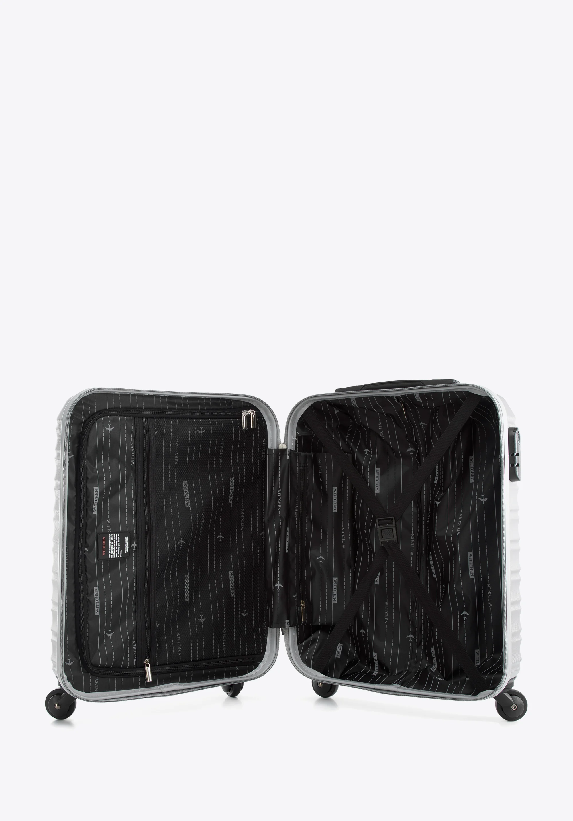 Duża walizka z ABS-u z żebrowaniem