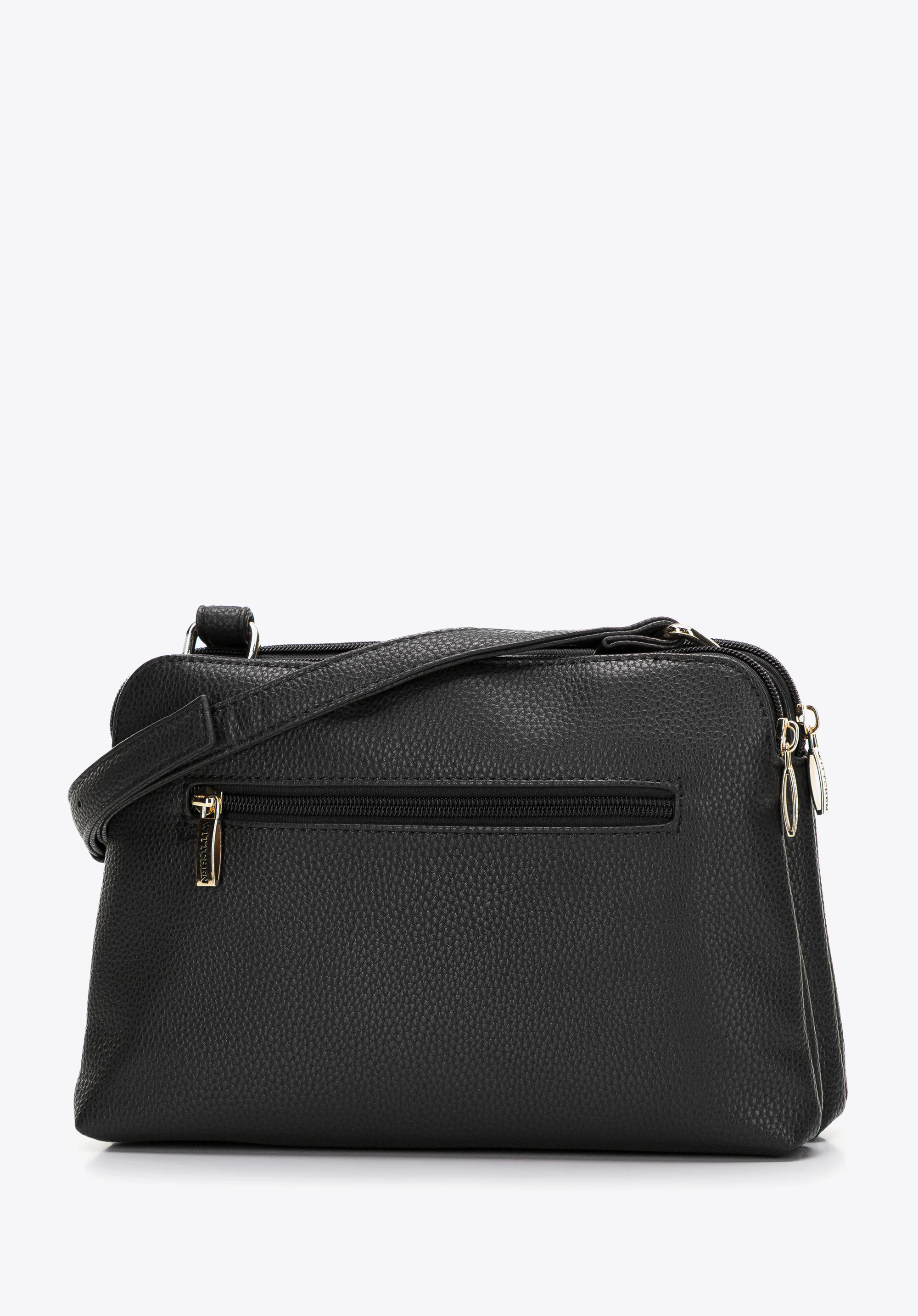 Damska listonoszka z ekoskóry dwukomorowa z ozdobnymi patkami