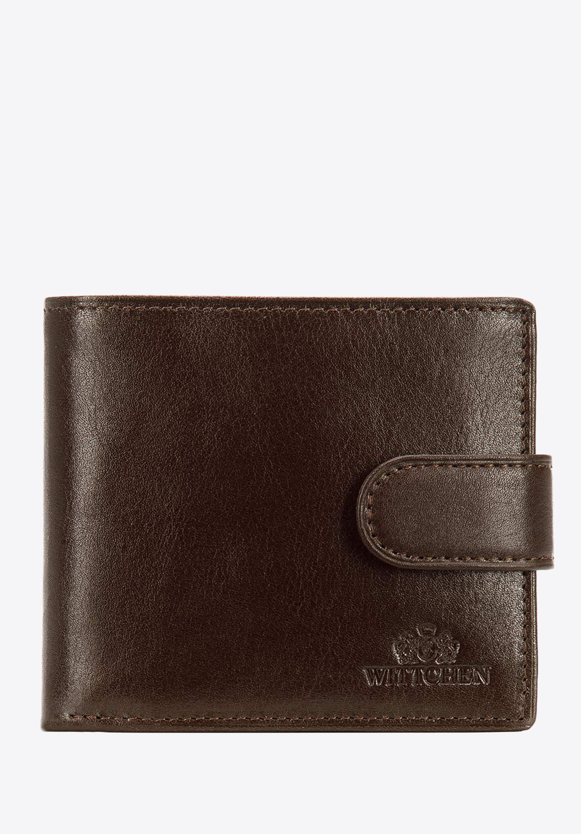 Męski portfel skórzany zapinany na napę
