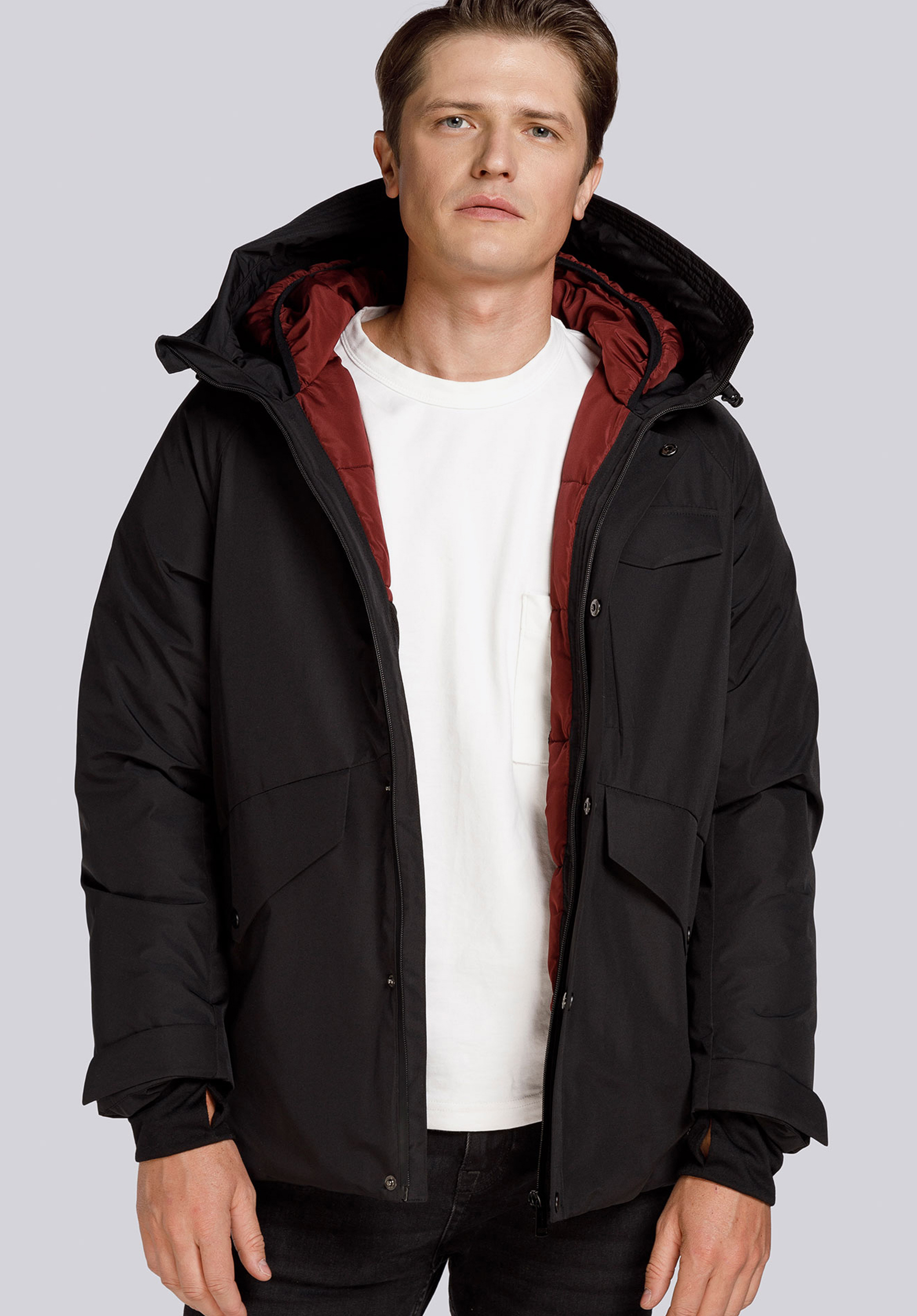 Męska kurtka zimowa z podwójnym kapturem