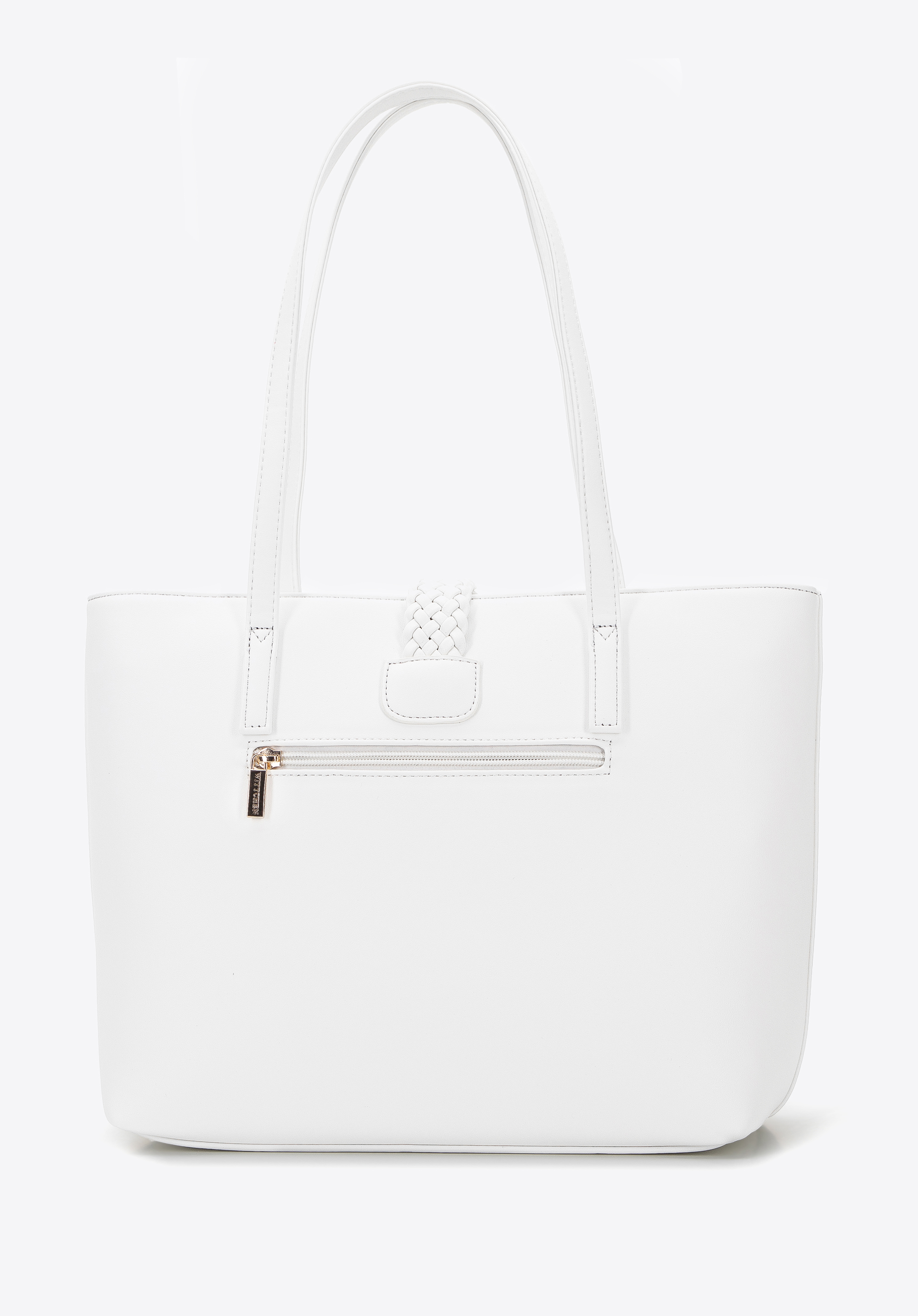 Torebka shopperka z paskiem z plecionki