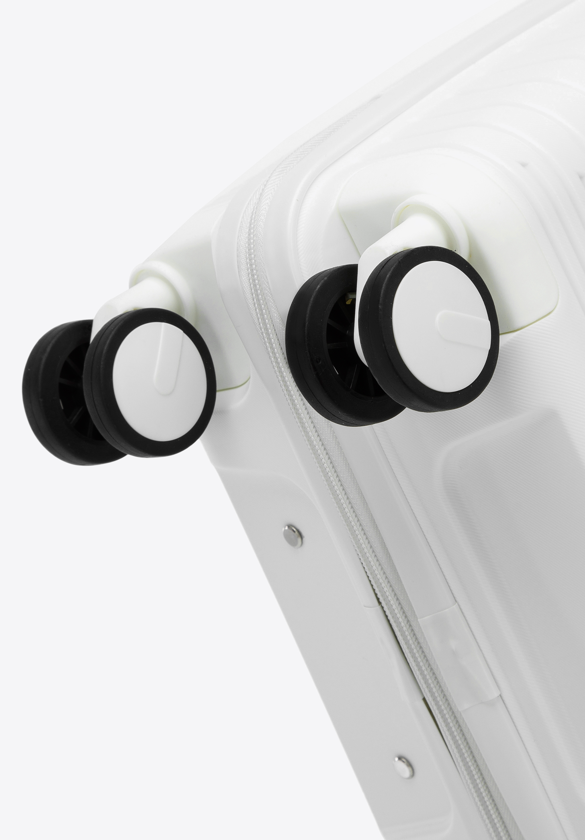 Walizka średnia z polipropylenu z błyszczącymi paskami