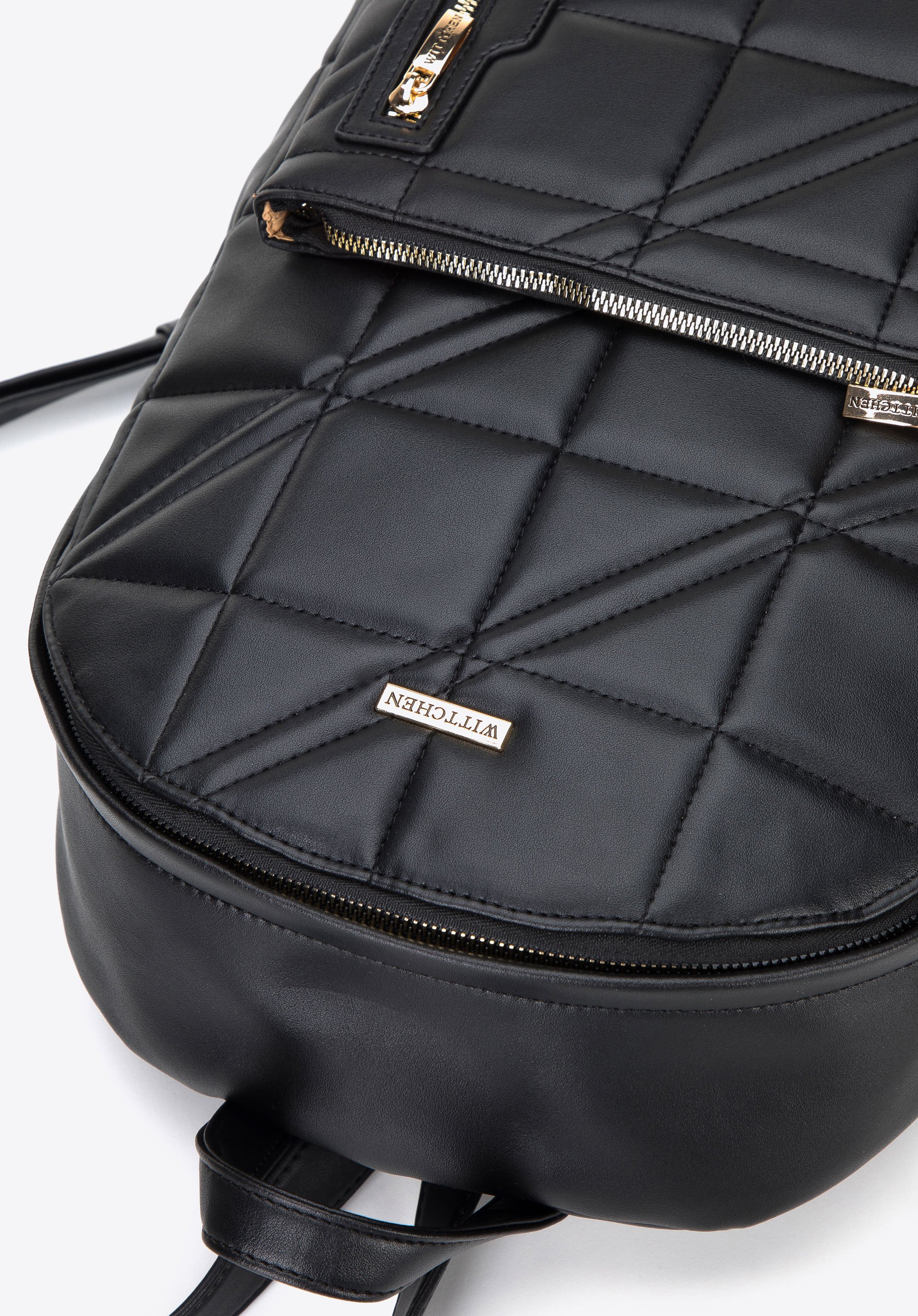 Damski plecak z pikowanej ekoskóry duży