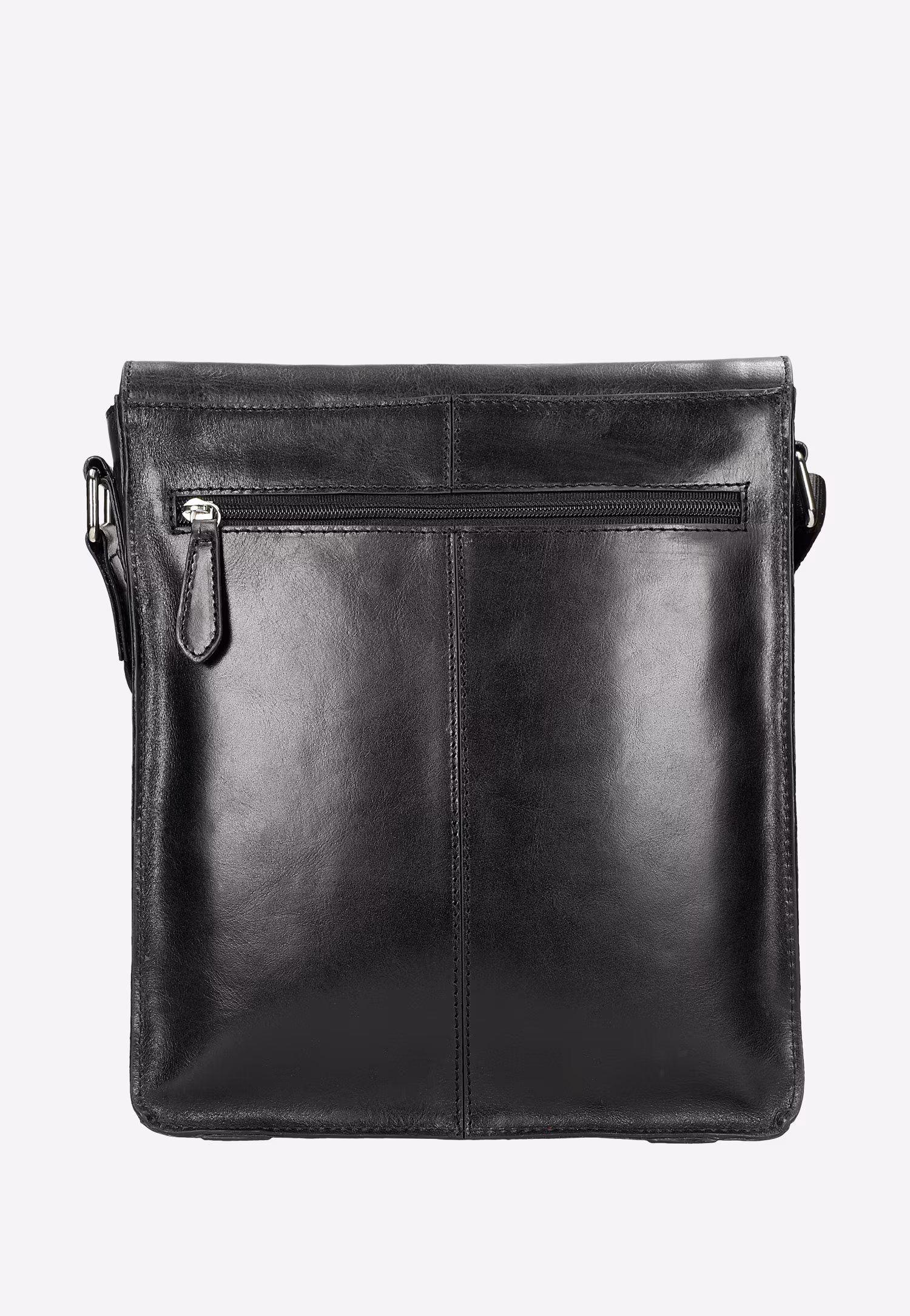 Mała czarna torba męska ze skóry licowej