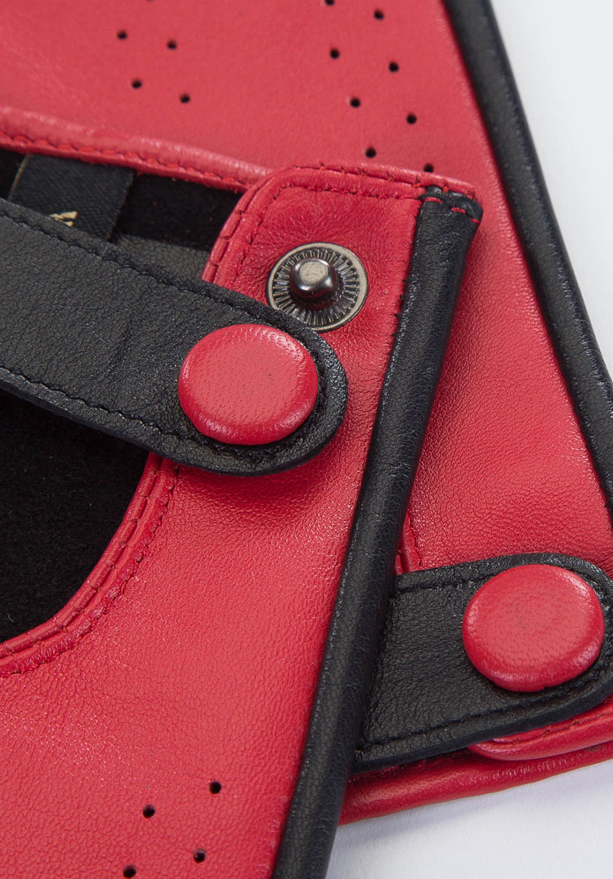 Damskie rękawiczki skórzane dwukolorowe