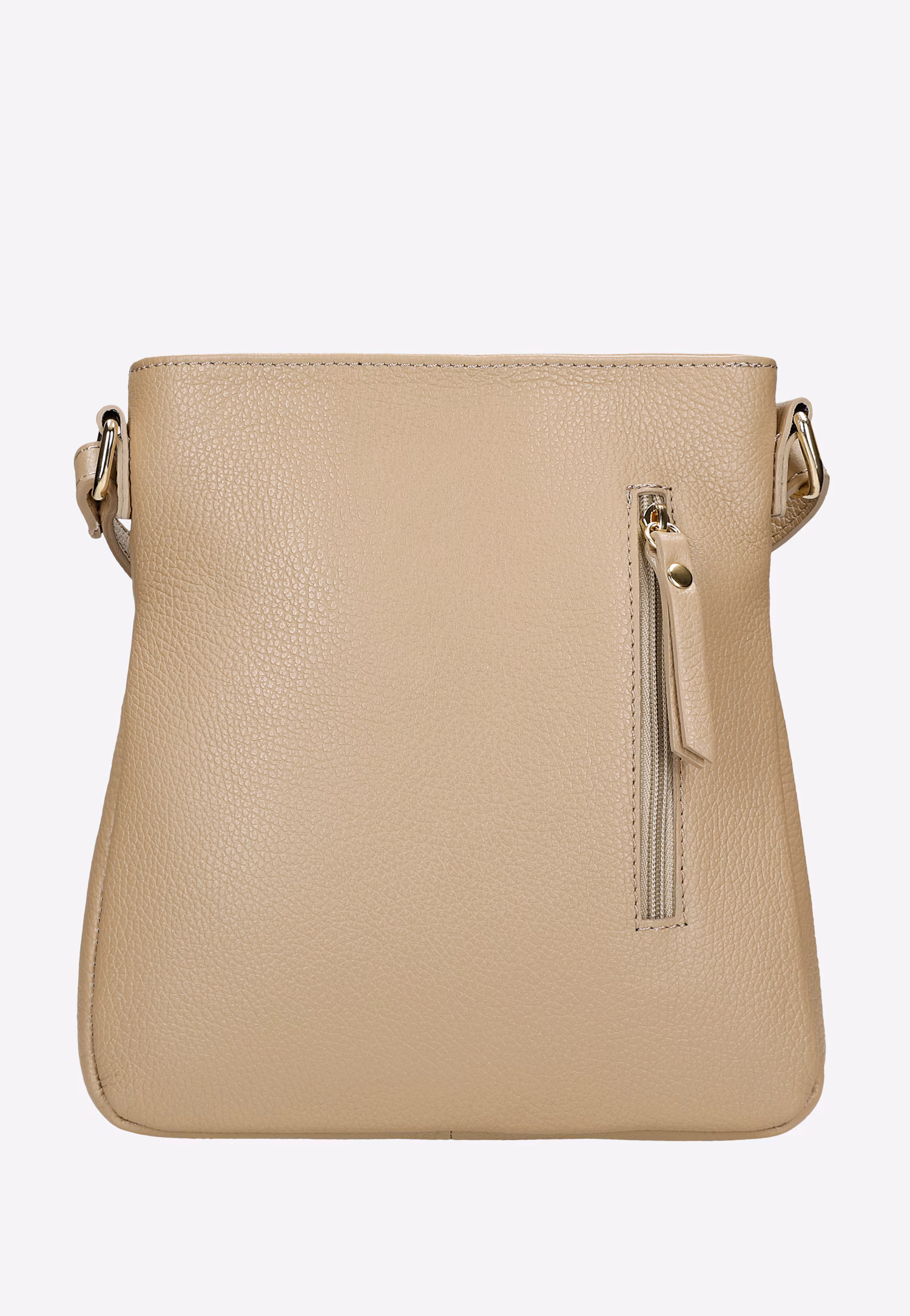 Beżowa listonoszka damska z łączonych skór