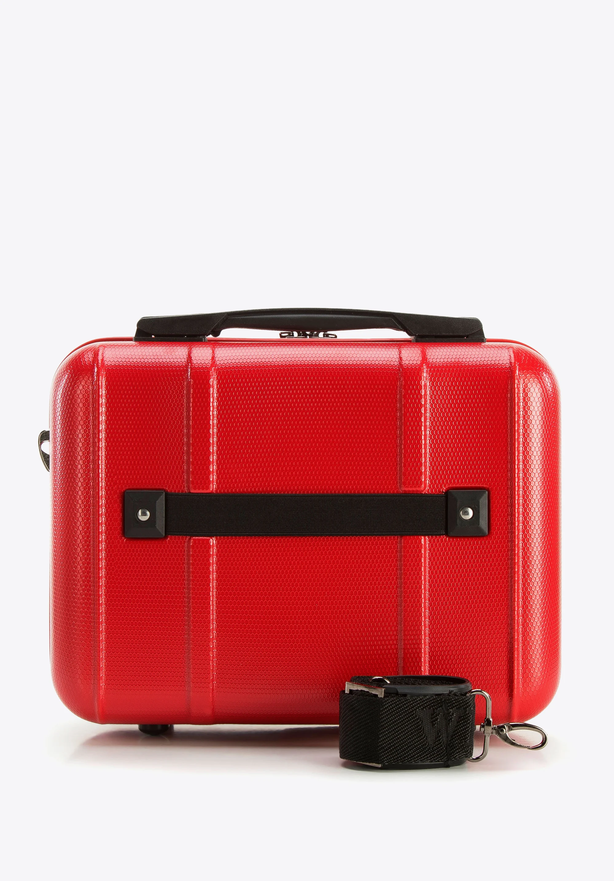 Walizka kabinowa z polikarbonu z pionowymi tłoczeniami