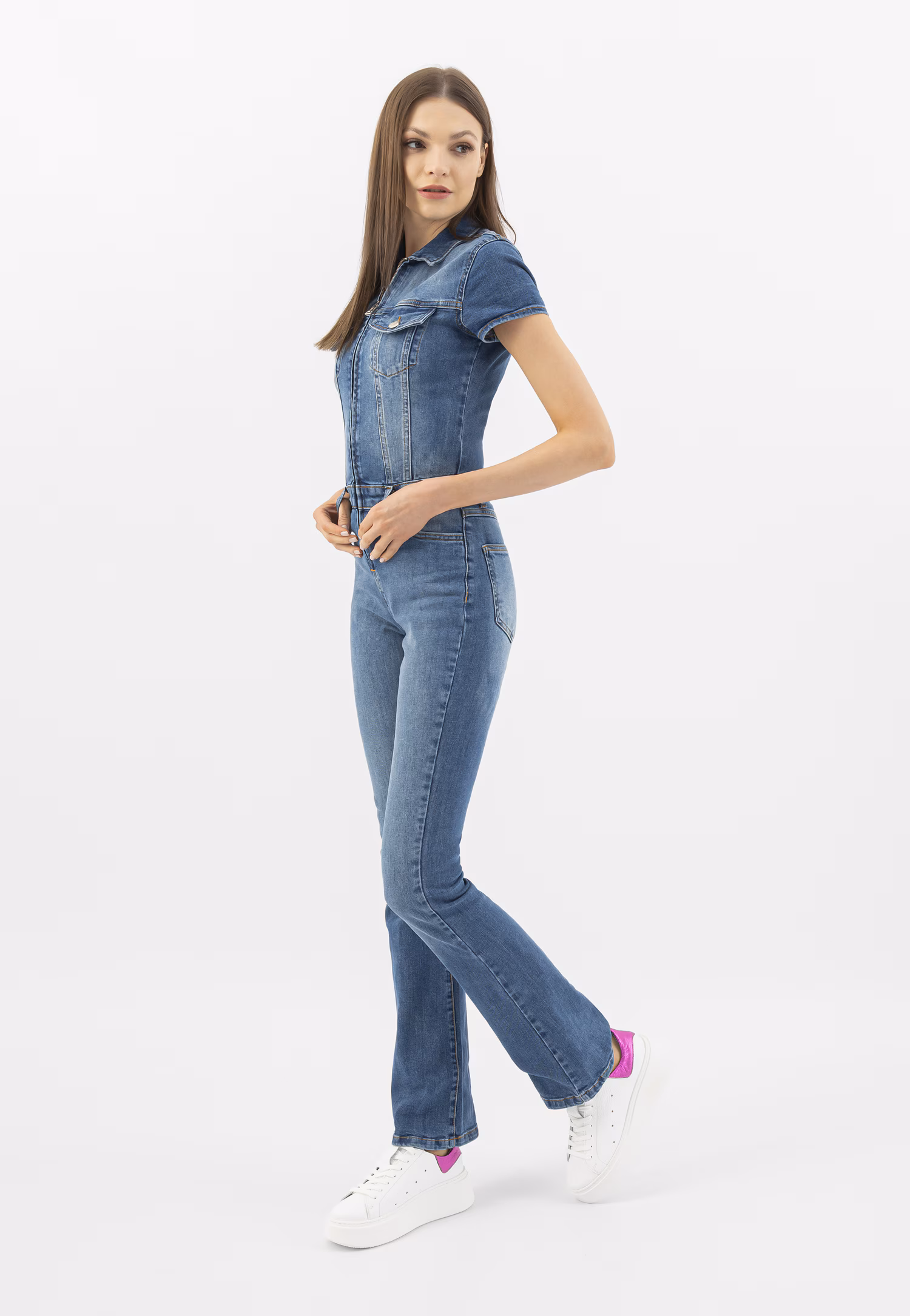 Lekkie białe trampki na flatformie