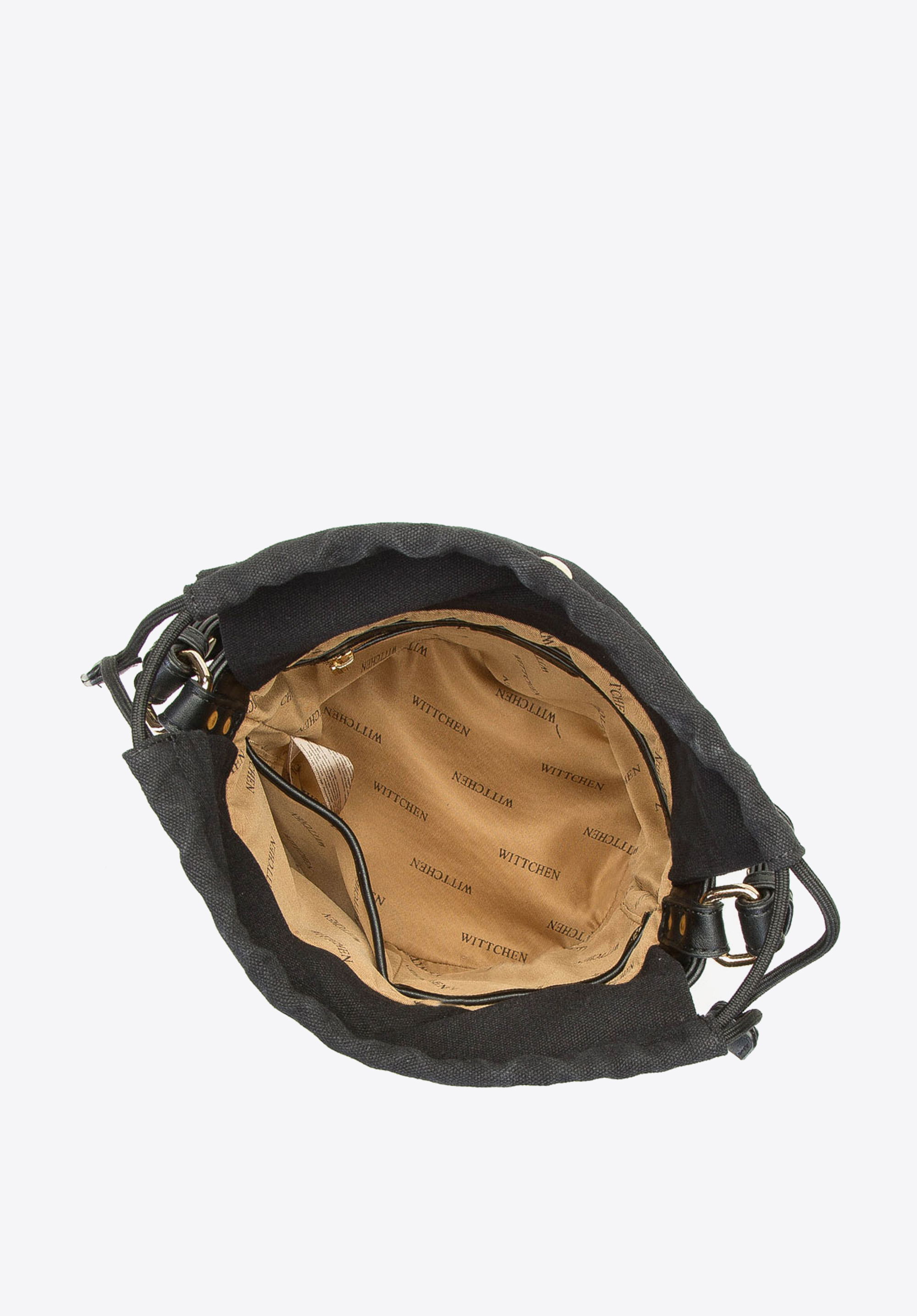 Torebka worek pleciona z płótnem