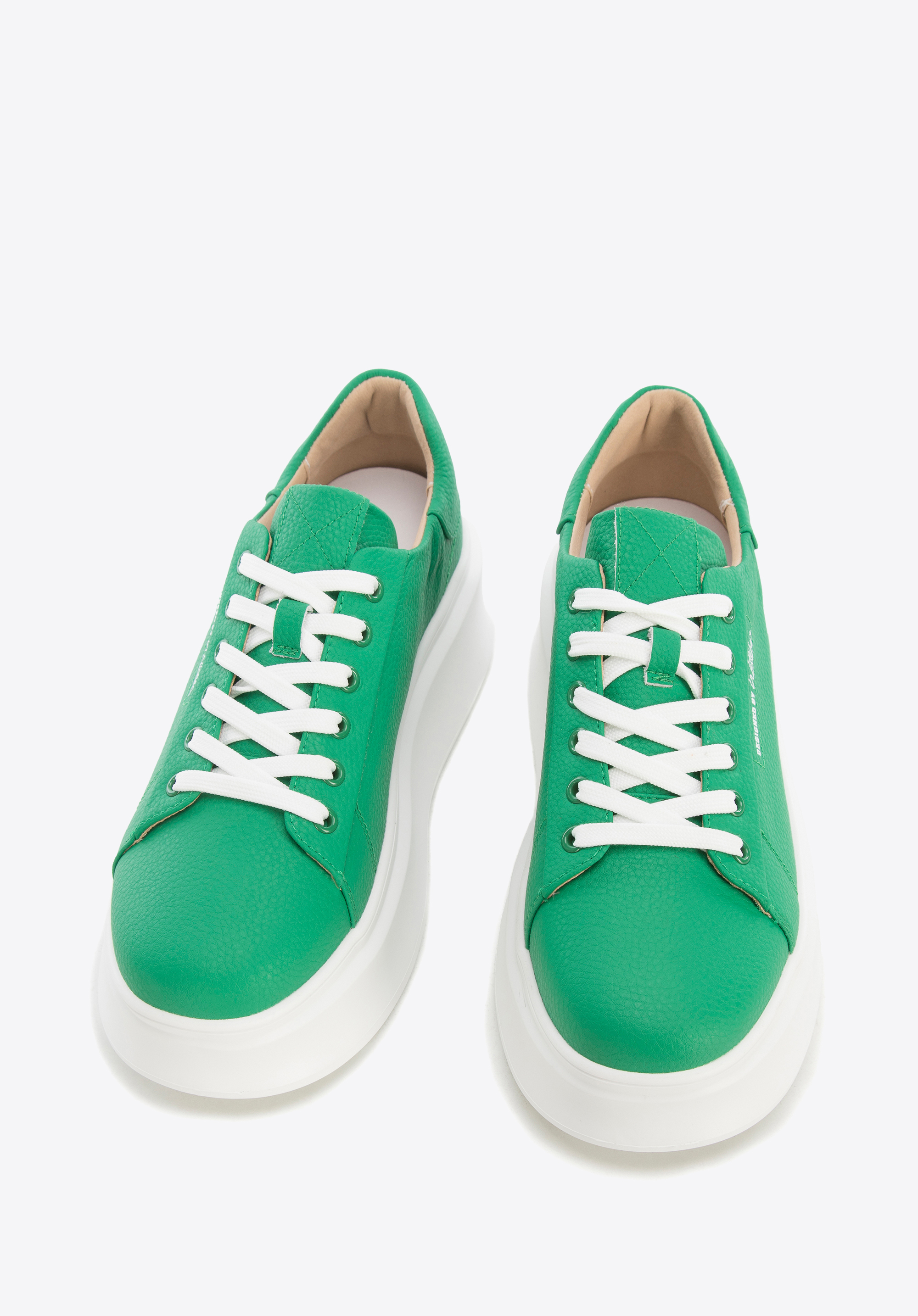 Damskie sneakersy skórzane na grubej podeszwie klasyczne