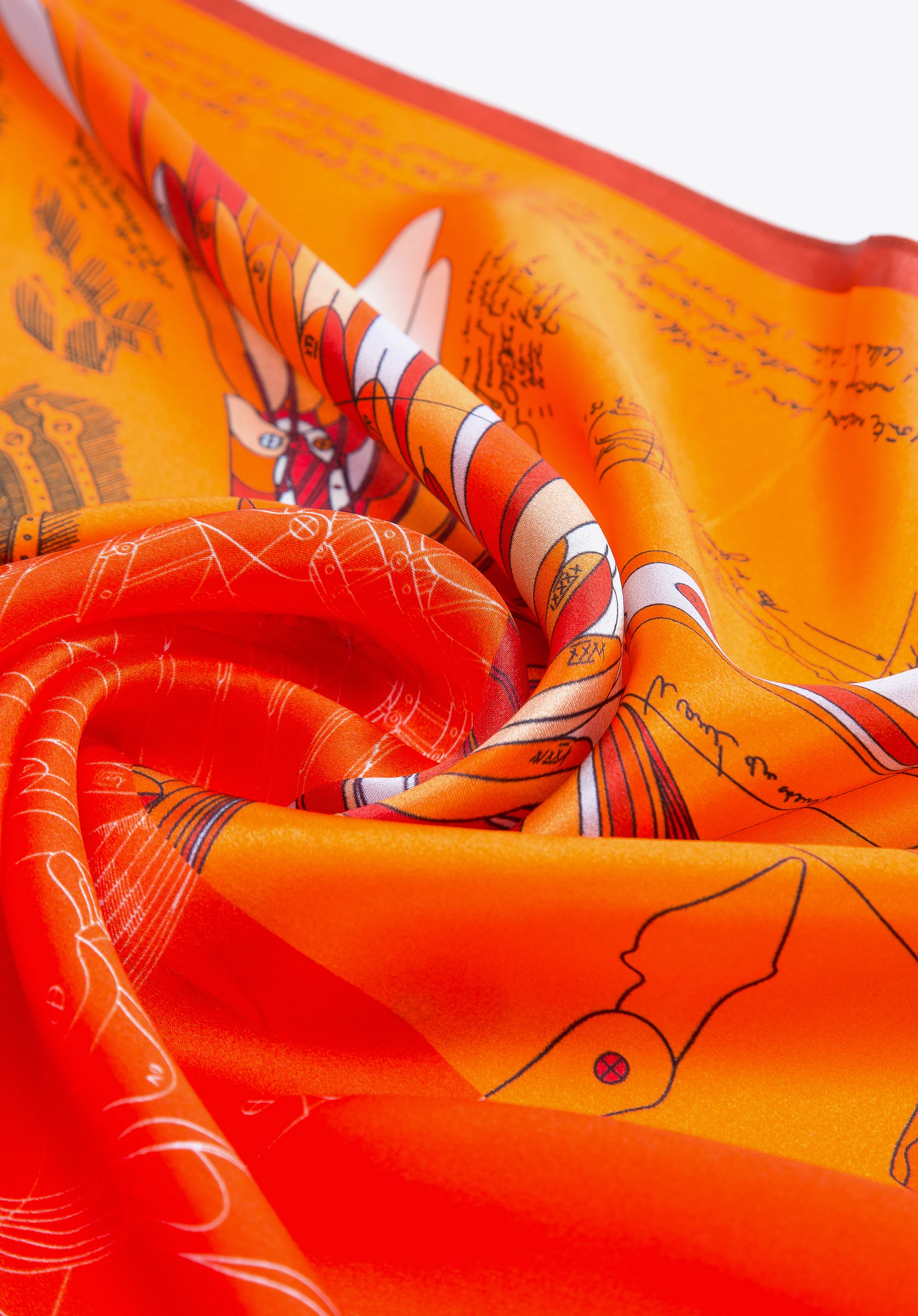 Damska apaszka jedwabna we wzory