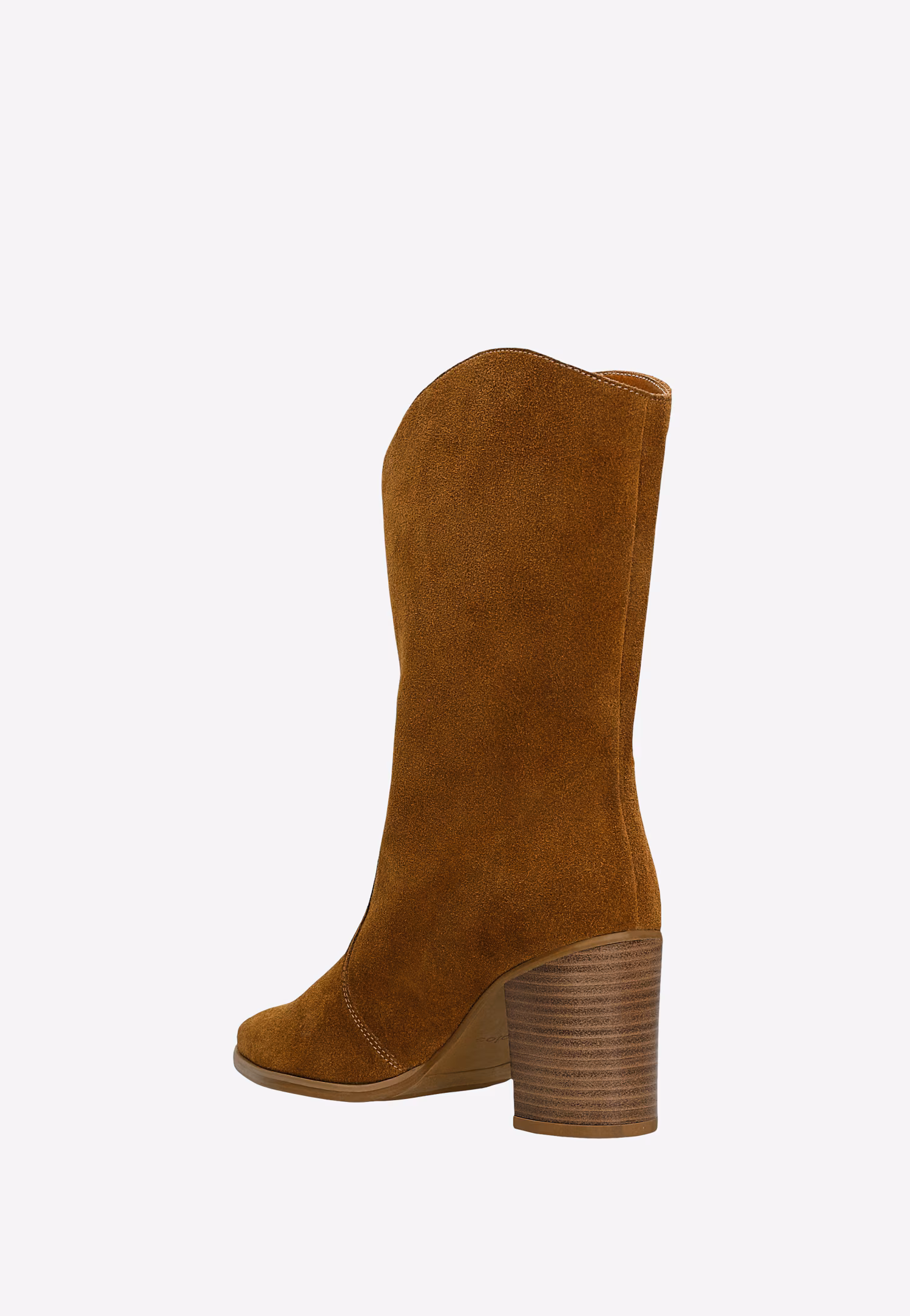 Brązowe kowbojki damskie na obcasie