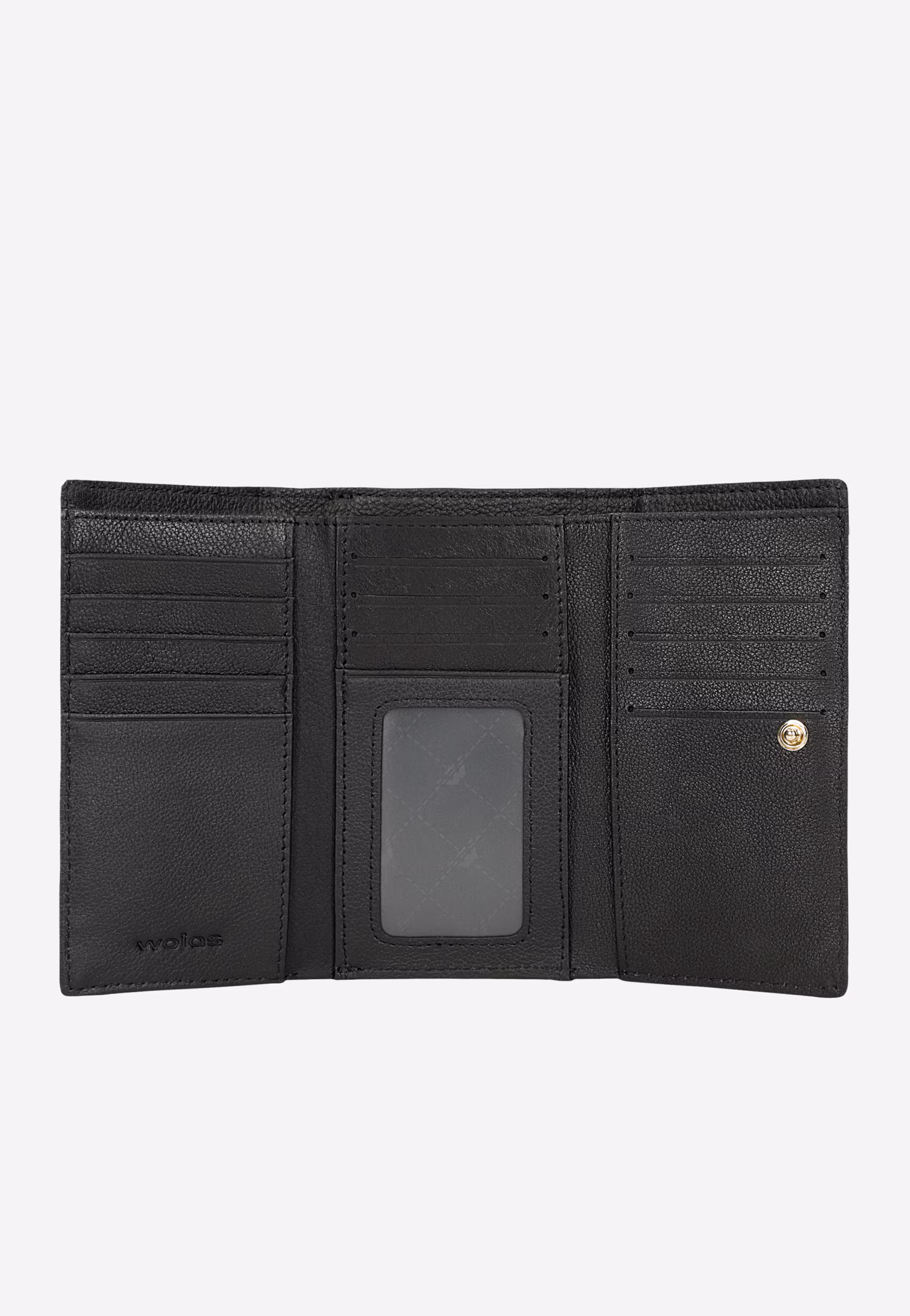 Elegancki pikowany portfel damski lakierowany