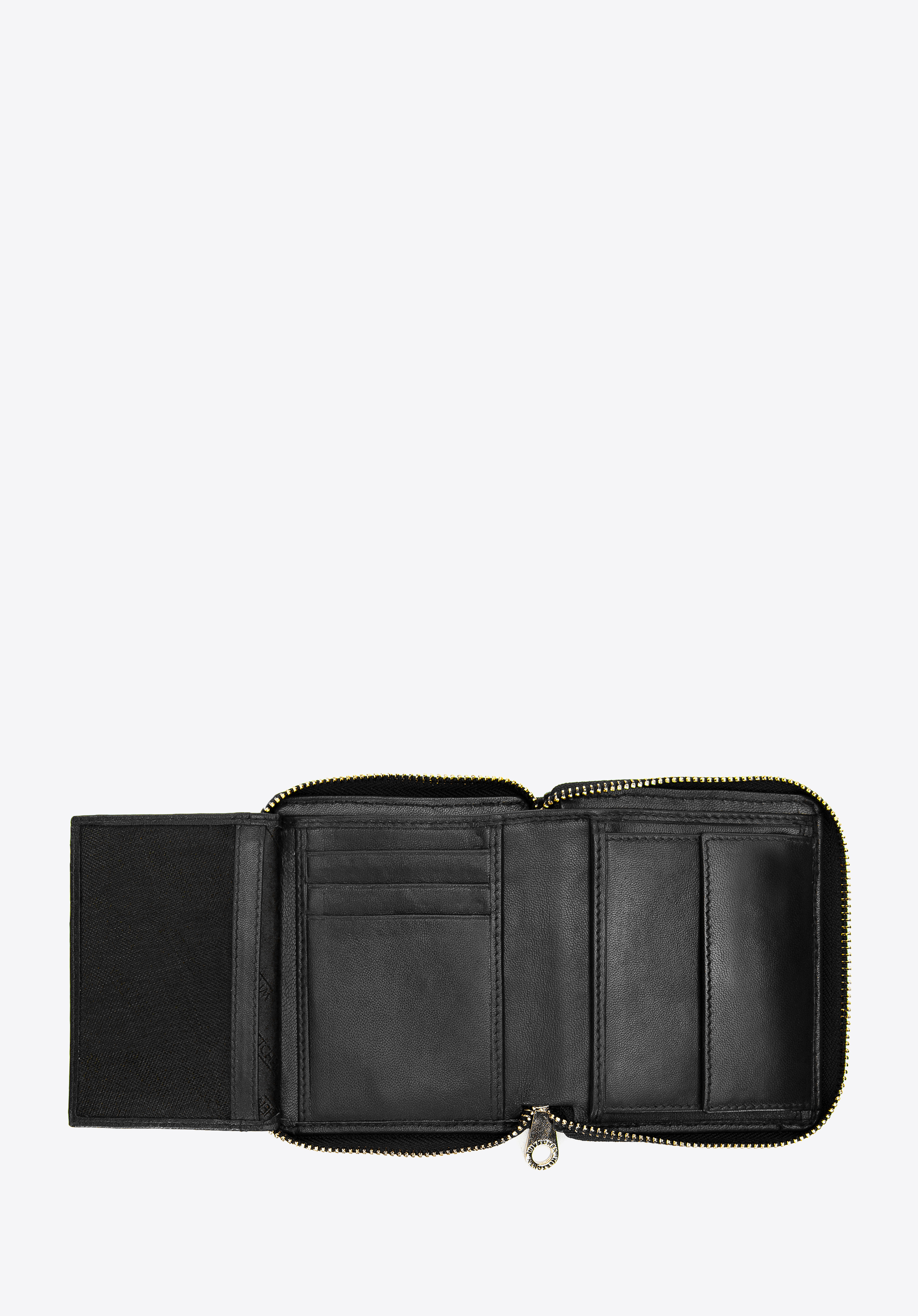 Damski portfel ze skórzanej plecionki mały