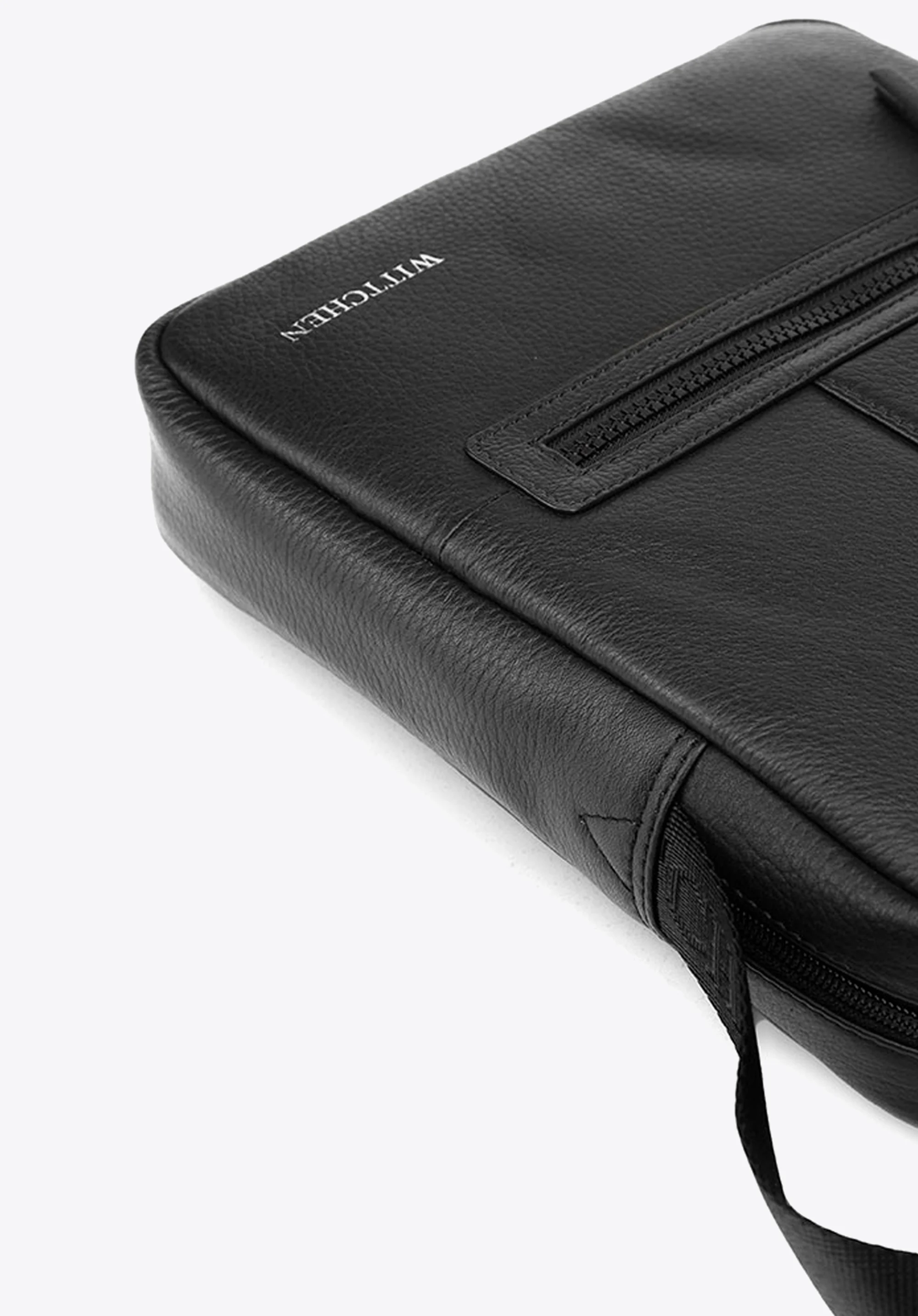 Męska listonoszka skórzana stębnowana średnia