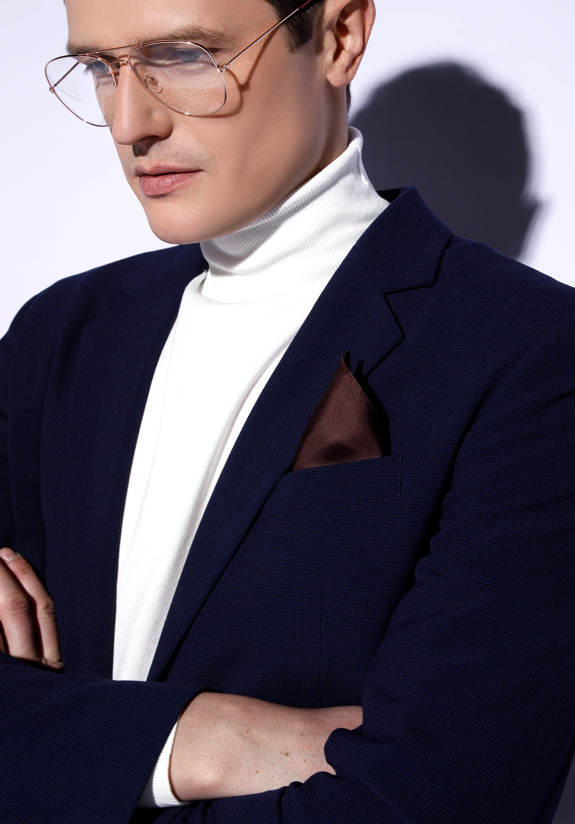 Poszetka z jedwabiu jednokolorowa