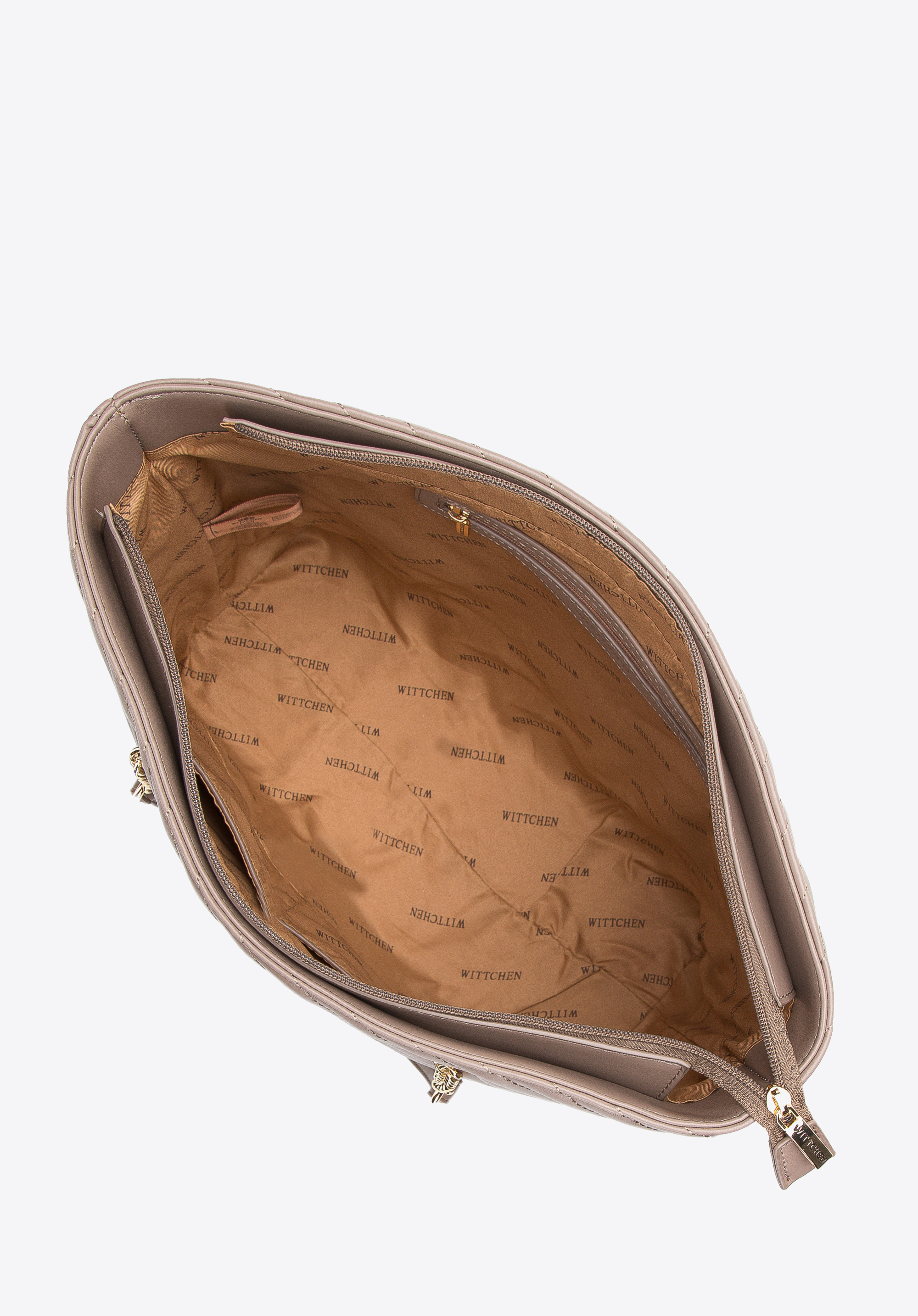 Torebka shopperka z ekoskóry pikowana na łańcuszku