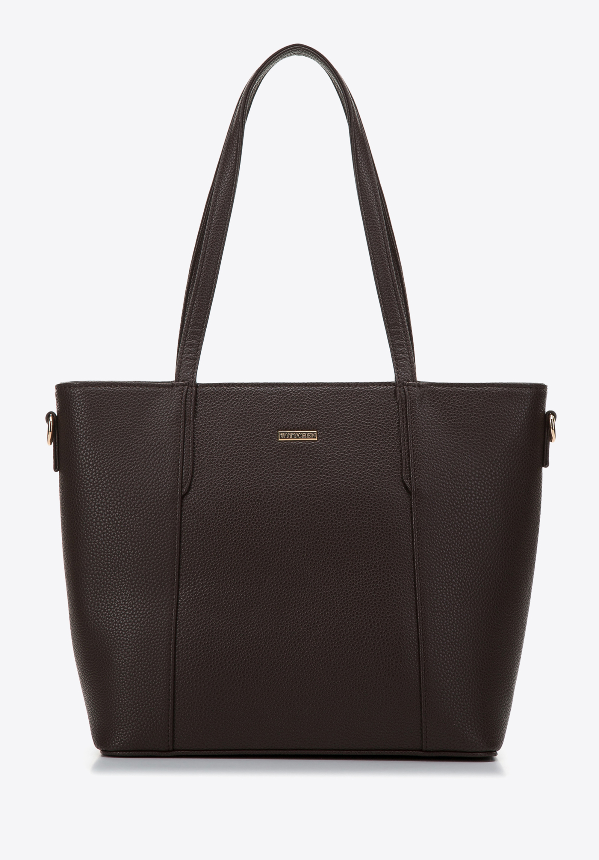 Torebka shopperka z ekoskóry z ozdobnym obszyciem