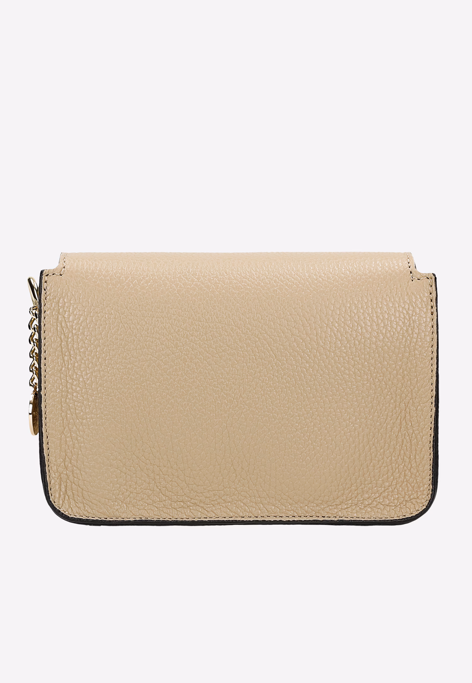 Mała beżowa torebka skórzana crossbody bag