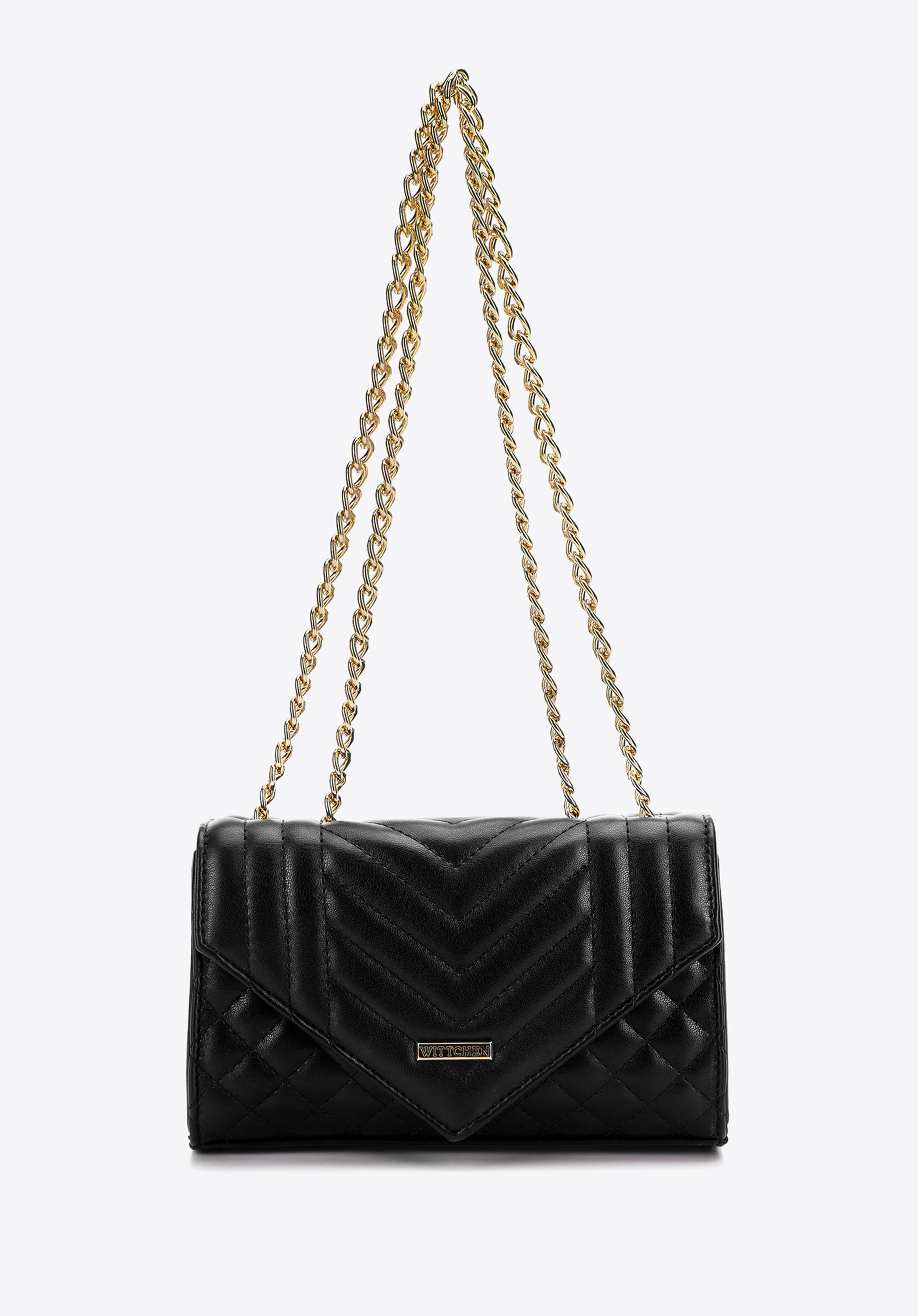 Damska minitorebka ozdobnie pikowana na łańcuszku