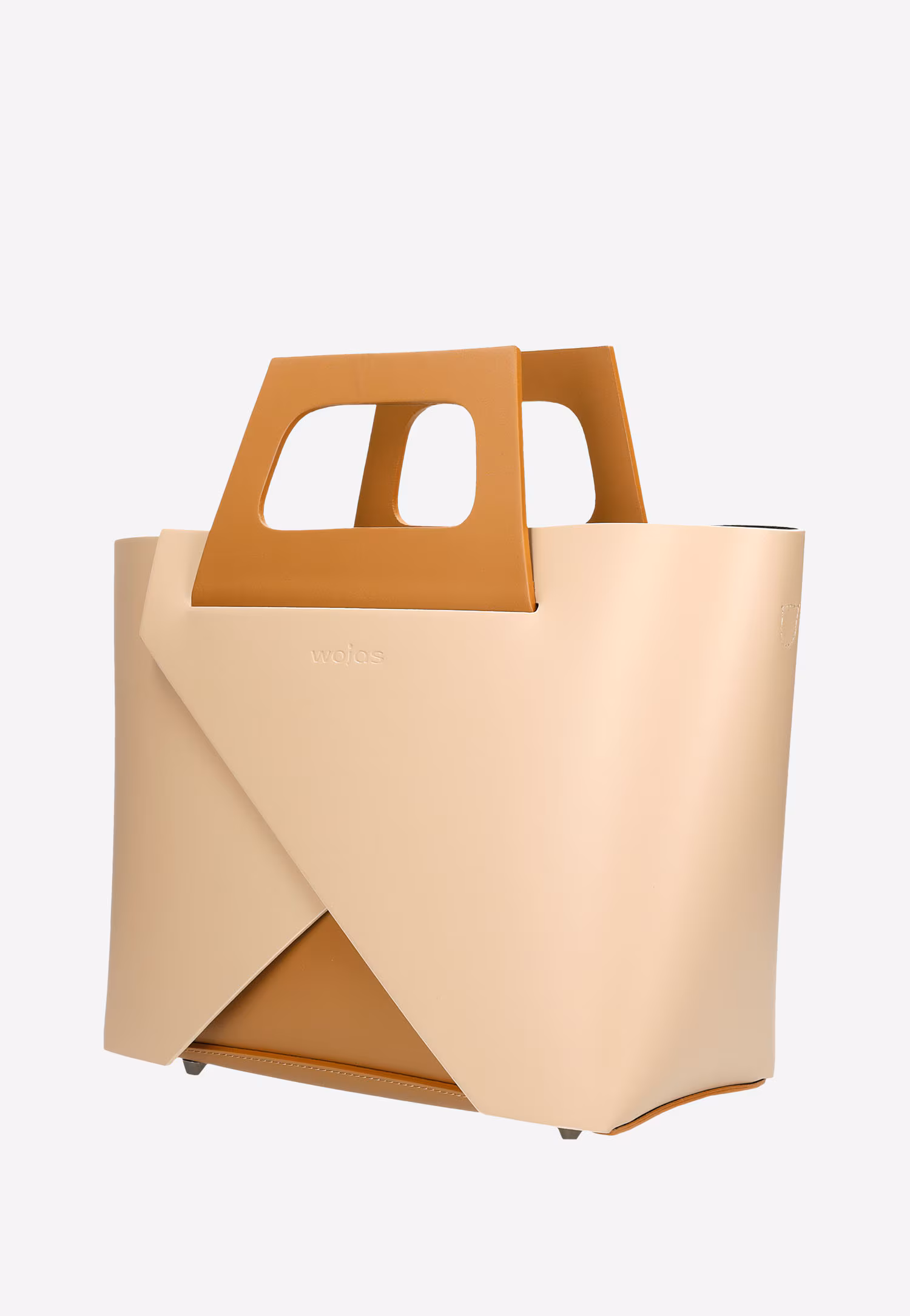 Czarno-beżowa torebka damska typu kuferek