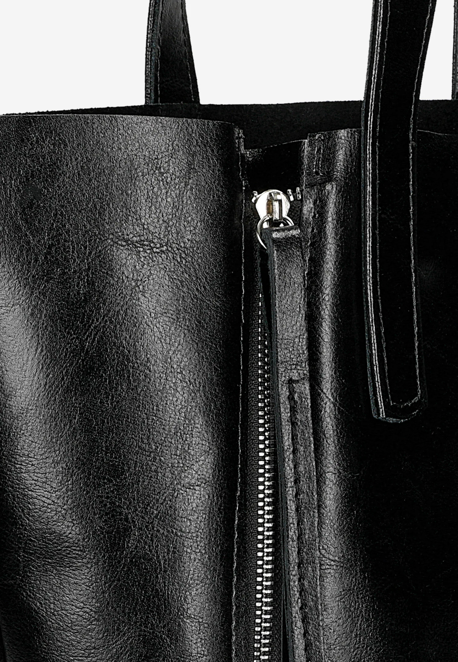 Skórzana bordowa shopperka damska