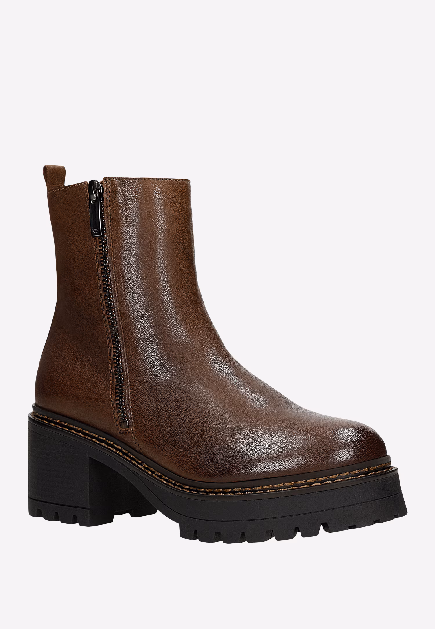 Brązowe botki damskie z ociepleniem