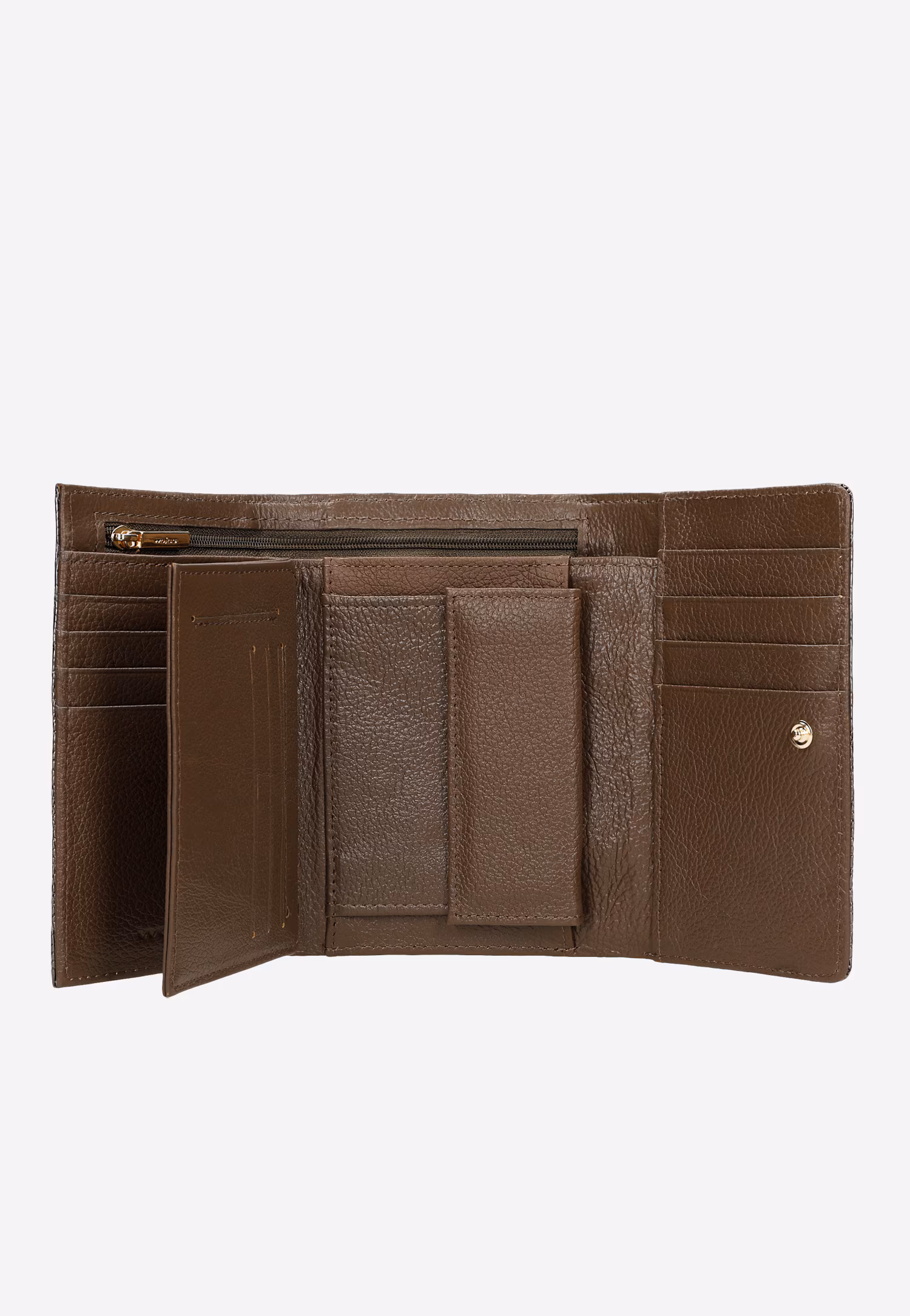 Beżowy portfel damski lakierowany