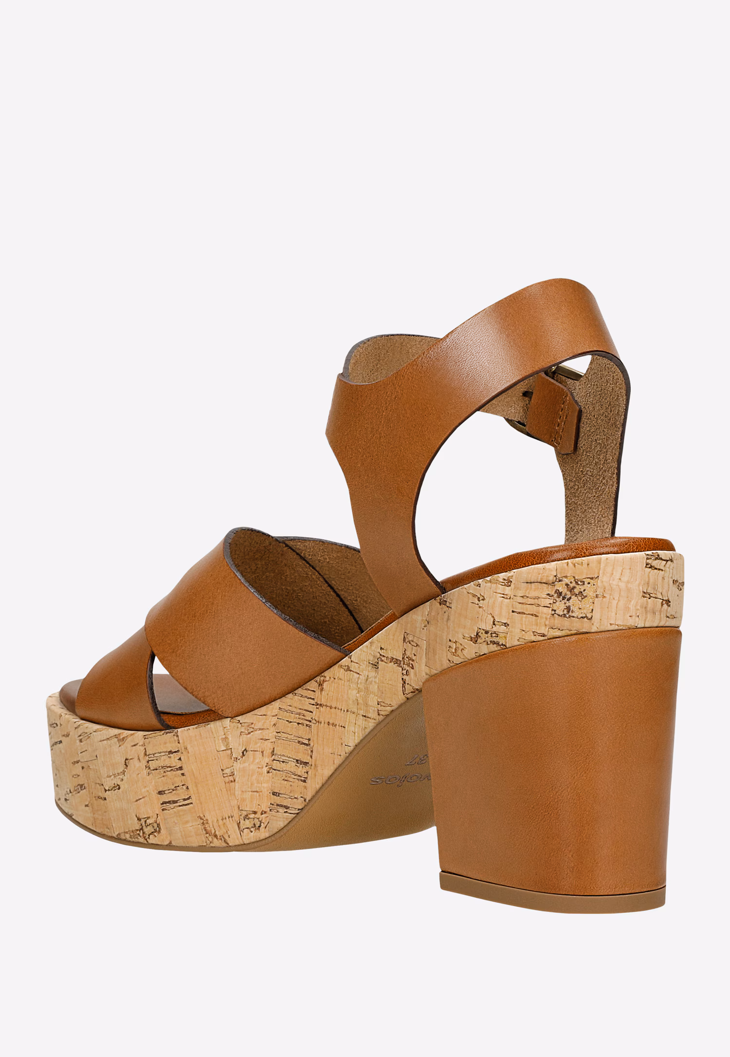 Brązowe masywne sandały na słupku