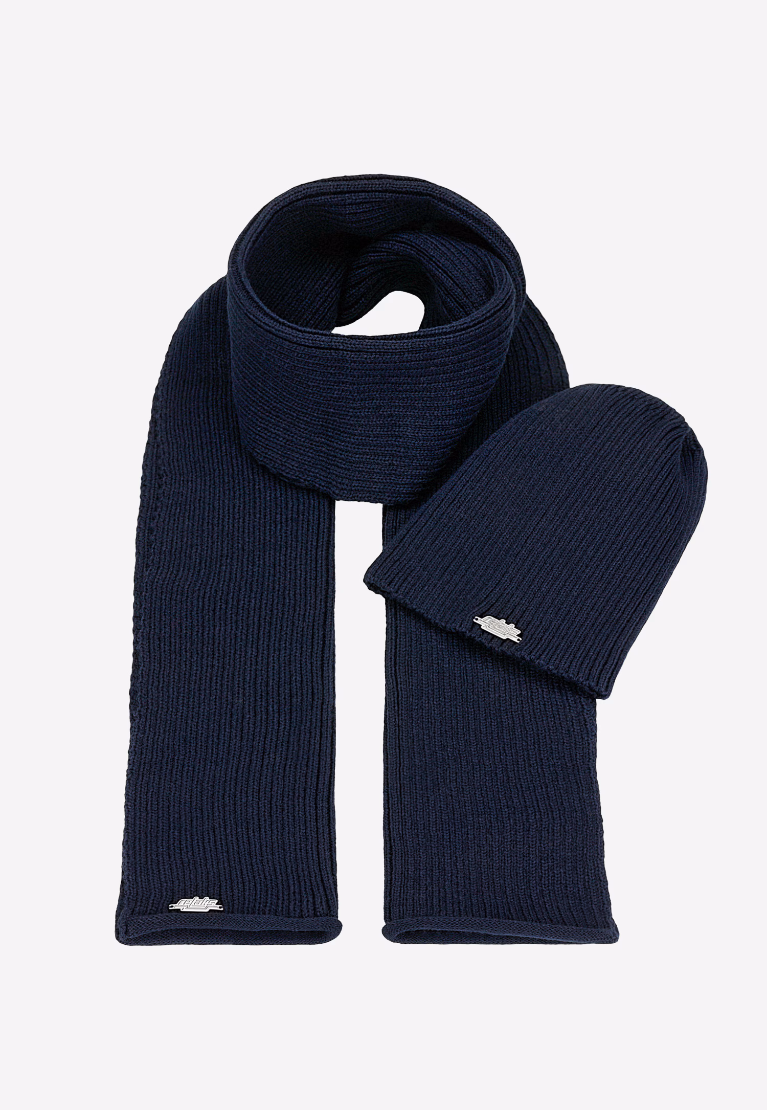 Granatowy zestaw RELAKS czapka + szalik